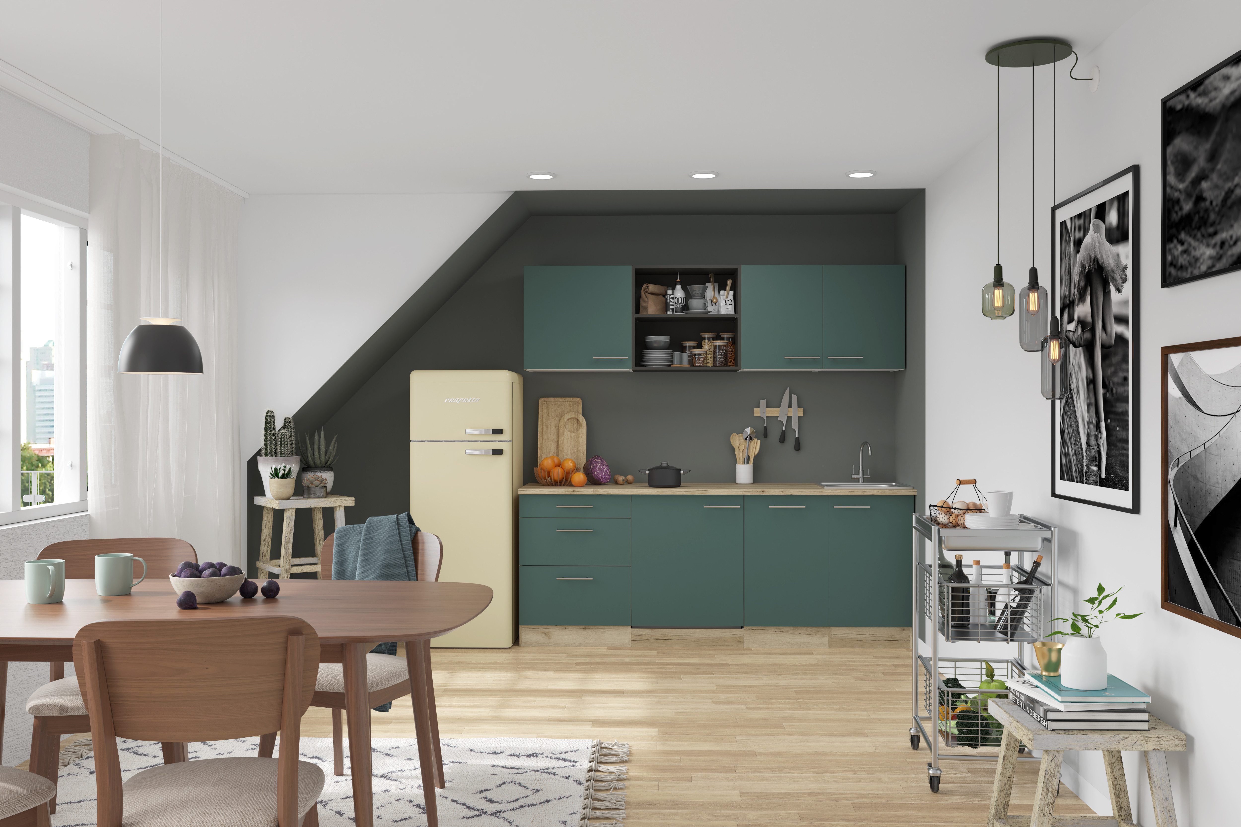 OPTIFIT Keuken Bella Breedte 210 cm, optioneel met elektrische apparaten