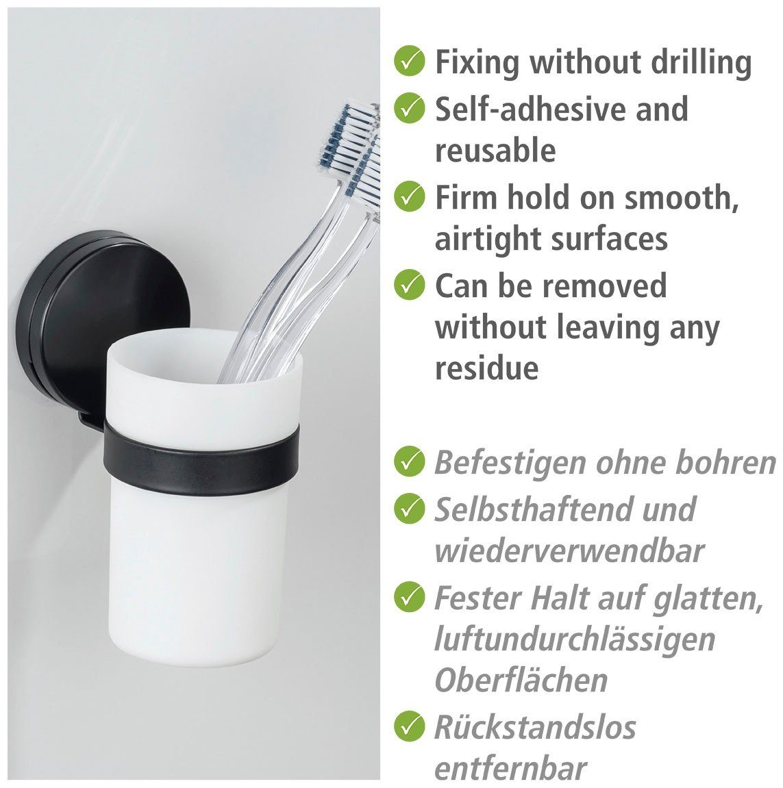 WENKO Poetsbeker Static-Loc® Plus Pavia Bevestigen zonder boren