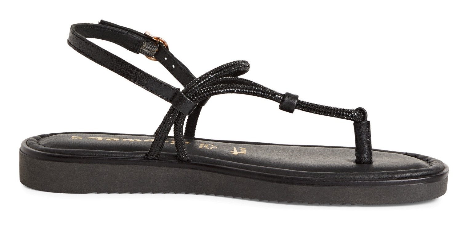 Tamaris Sandalen , plateau, sandalette, zomerschoen met glanzende strasssteentjes