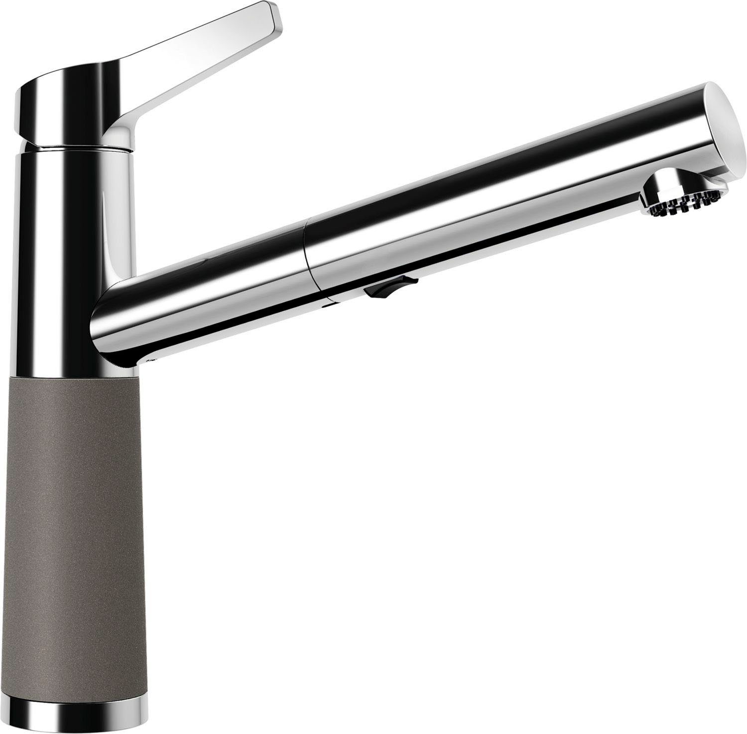 Schock Keukenkraan SC-510 SB uitschuifbaar, straal-douche, terugstroombegrenzer, draaibereik 120° keukenkranen grijs