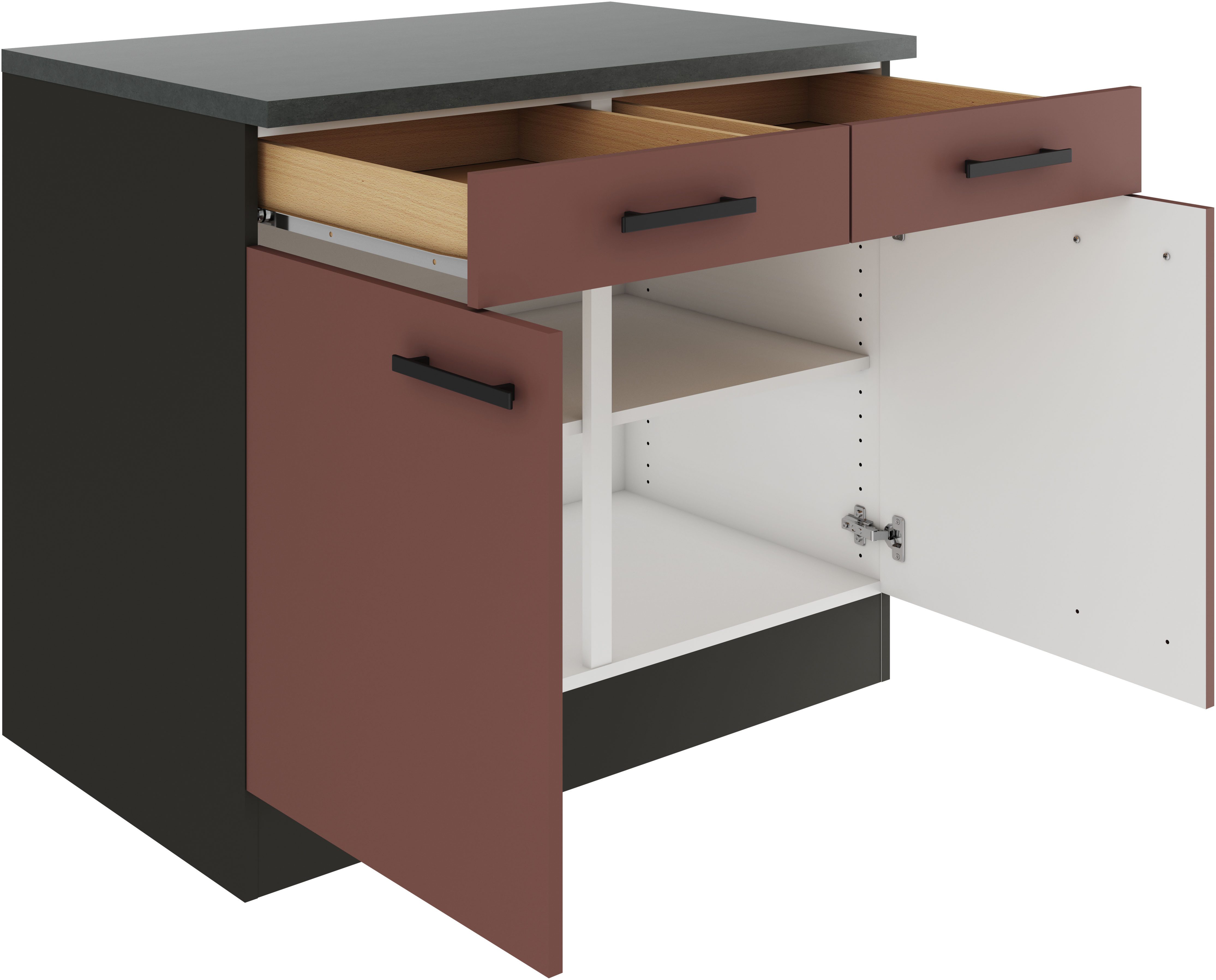 OPTIFIT Onderkast Palma Breedte 100 cm, met 2 deuren en 2 lades