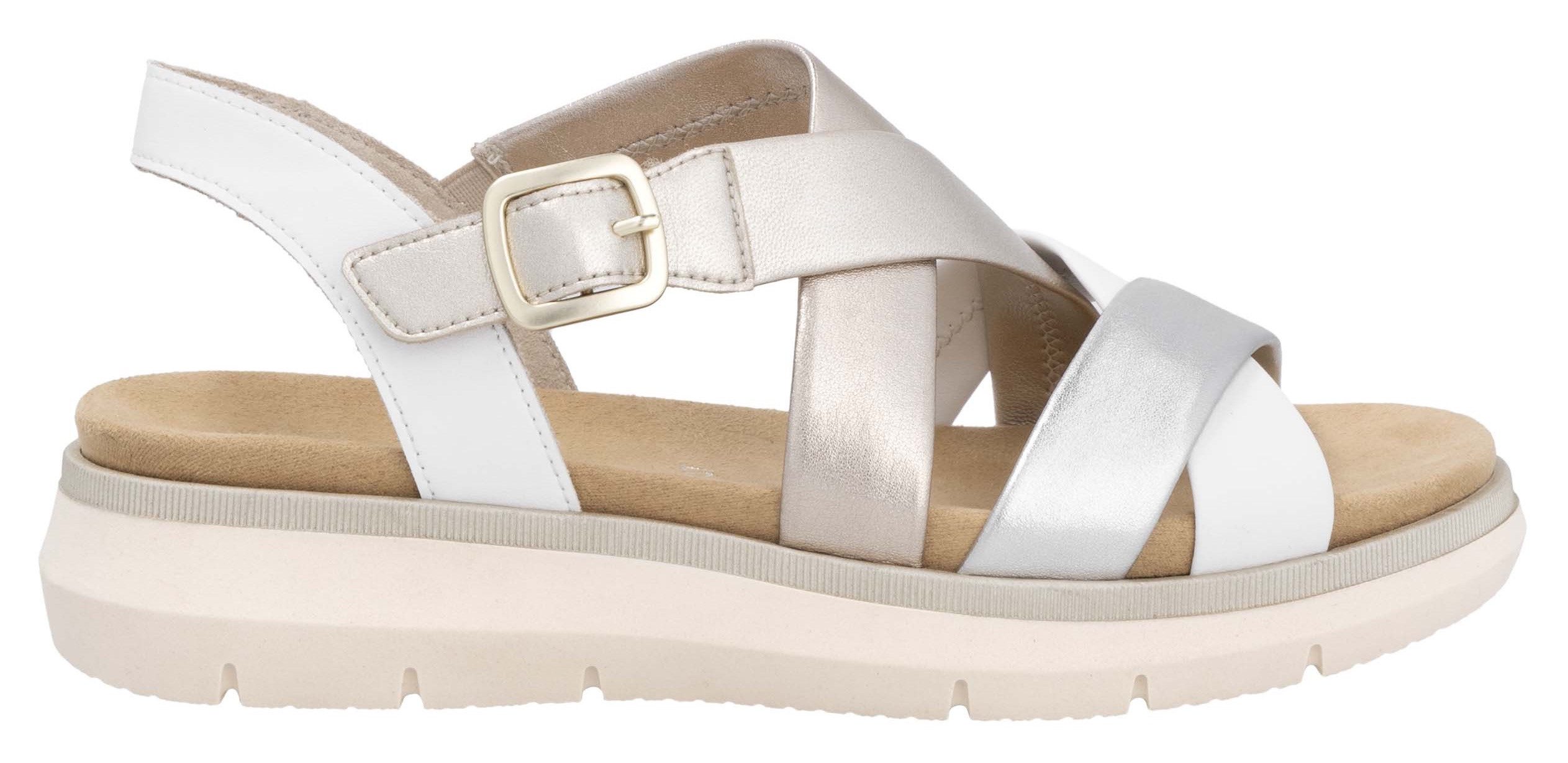 Remonte Sandalen Elisabeth Hurley-Collection , sleehak, zomerschoen, sandaal met kruisbandage