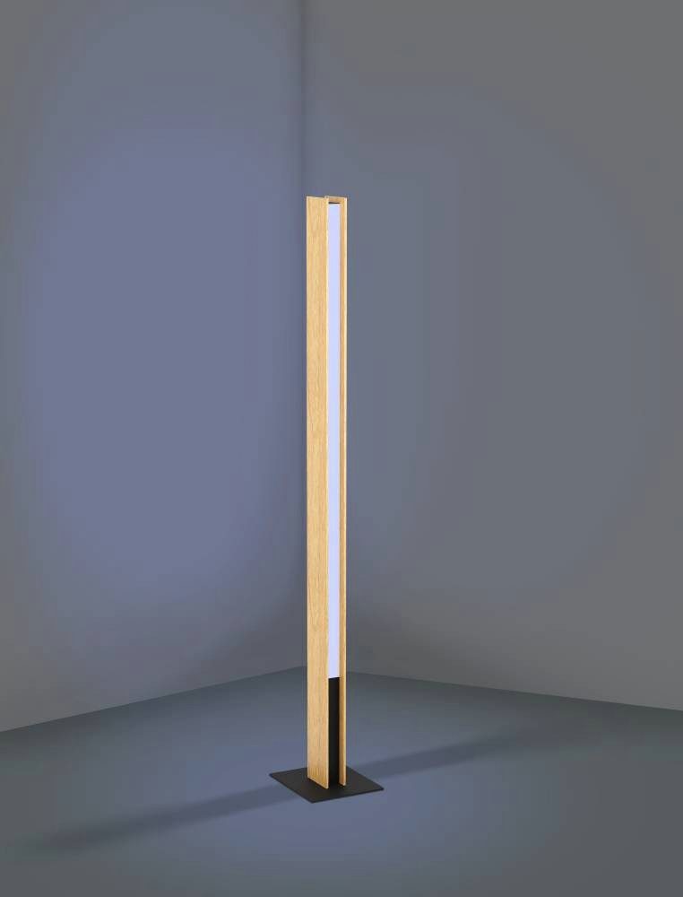 EGLO Staande lamp ANCHORENA-Z vloerlamp, hout, ZigBee 3.0, disco-modus, lamp Timer, app / spraakbesturing Alexa, 150 cm, excl. afstandsbediening (1 stuk)