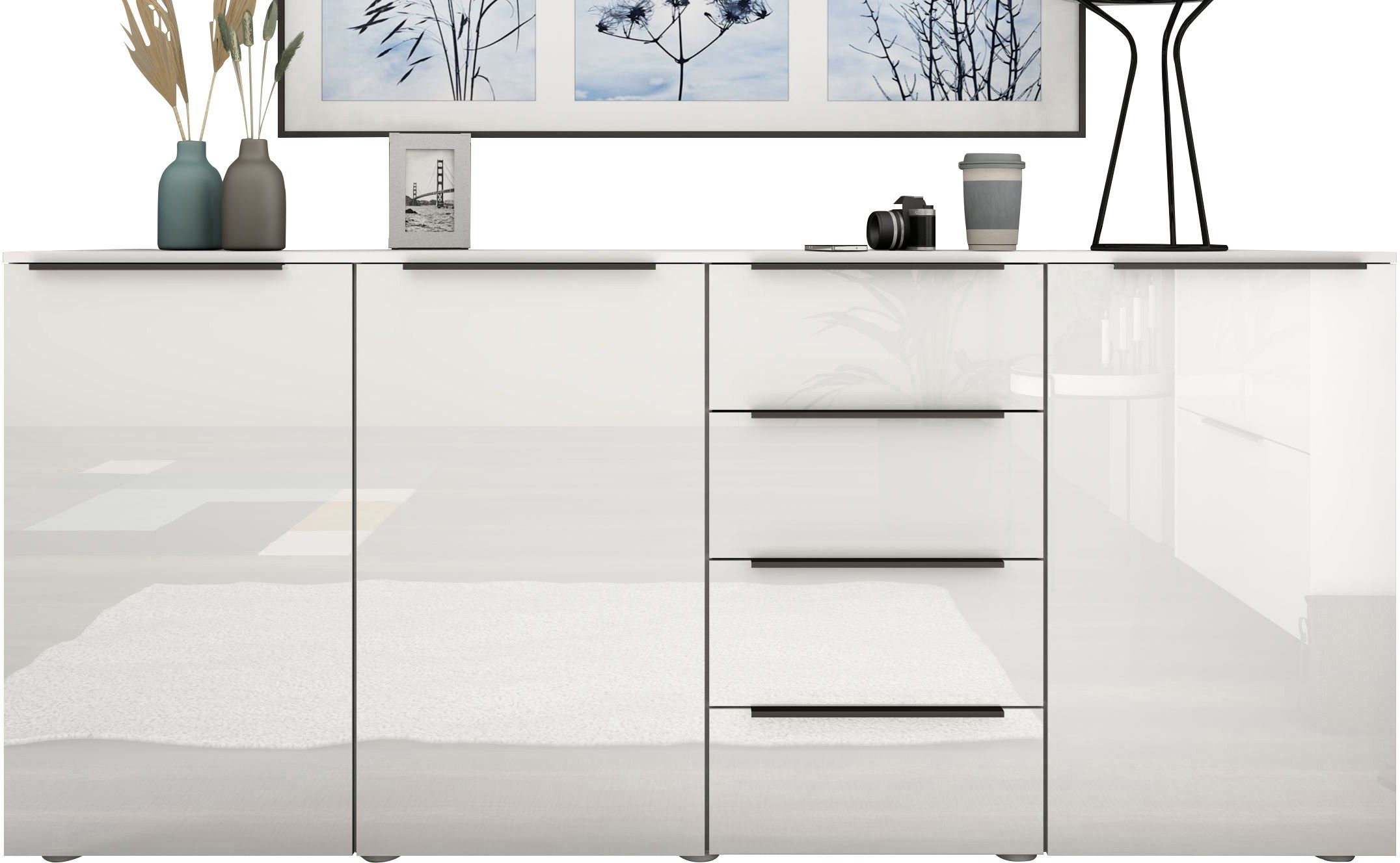 borchardt Möbel Highboard Tom Breedte 200 cm highboards wit