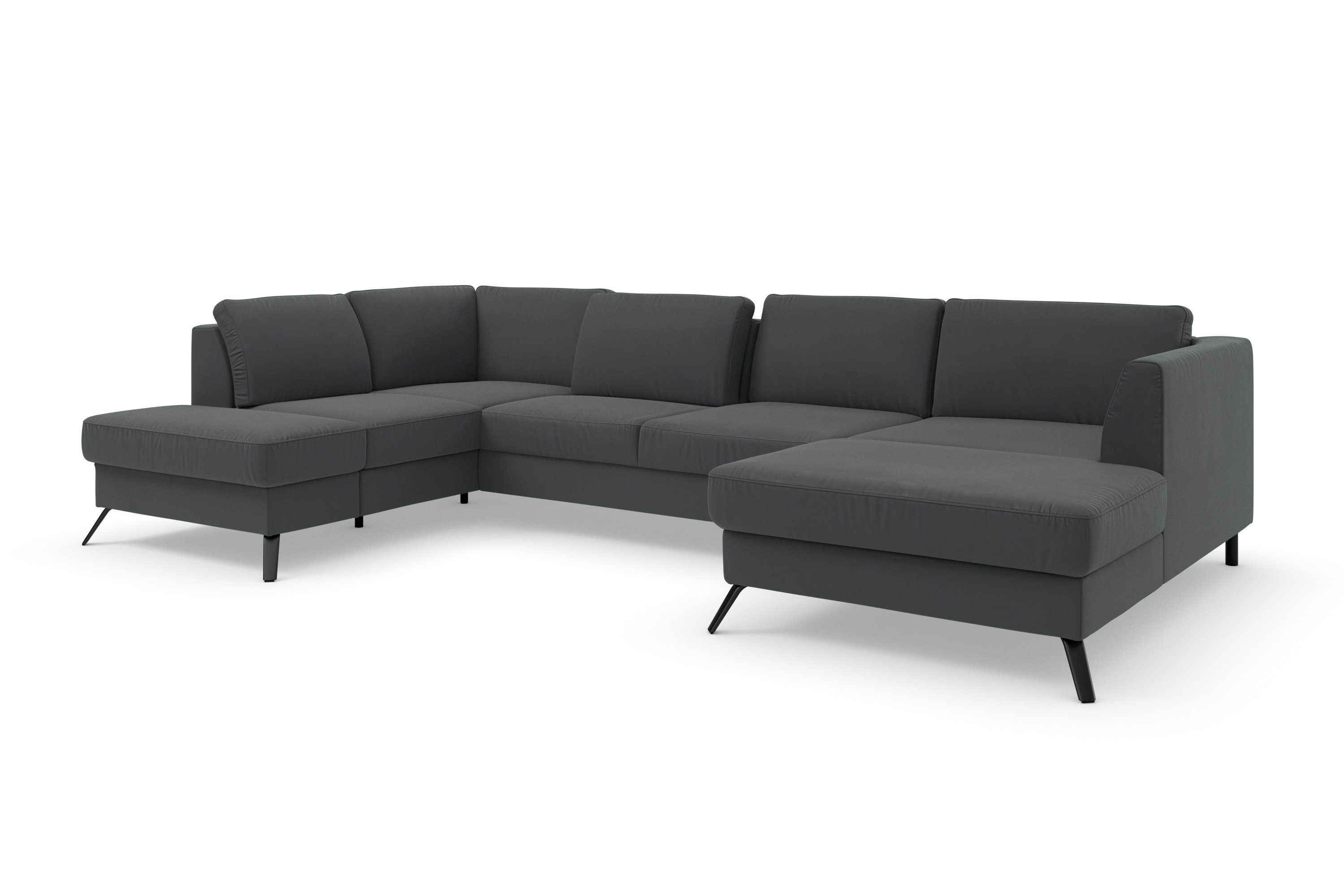 sit&more Zithoek Olsen U-vorm inclusief zitdiepteverstelling, naar keuze met slaapfunctie, 15 cm hoog