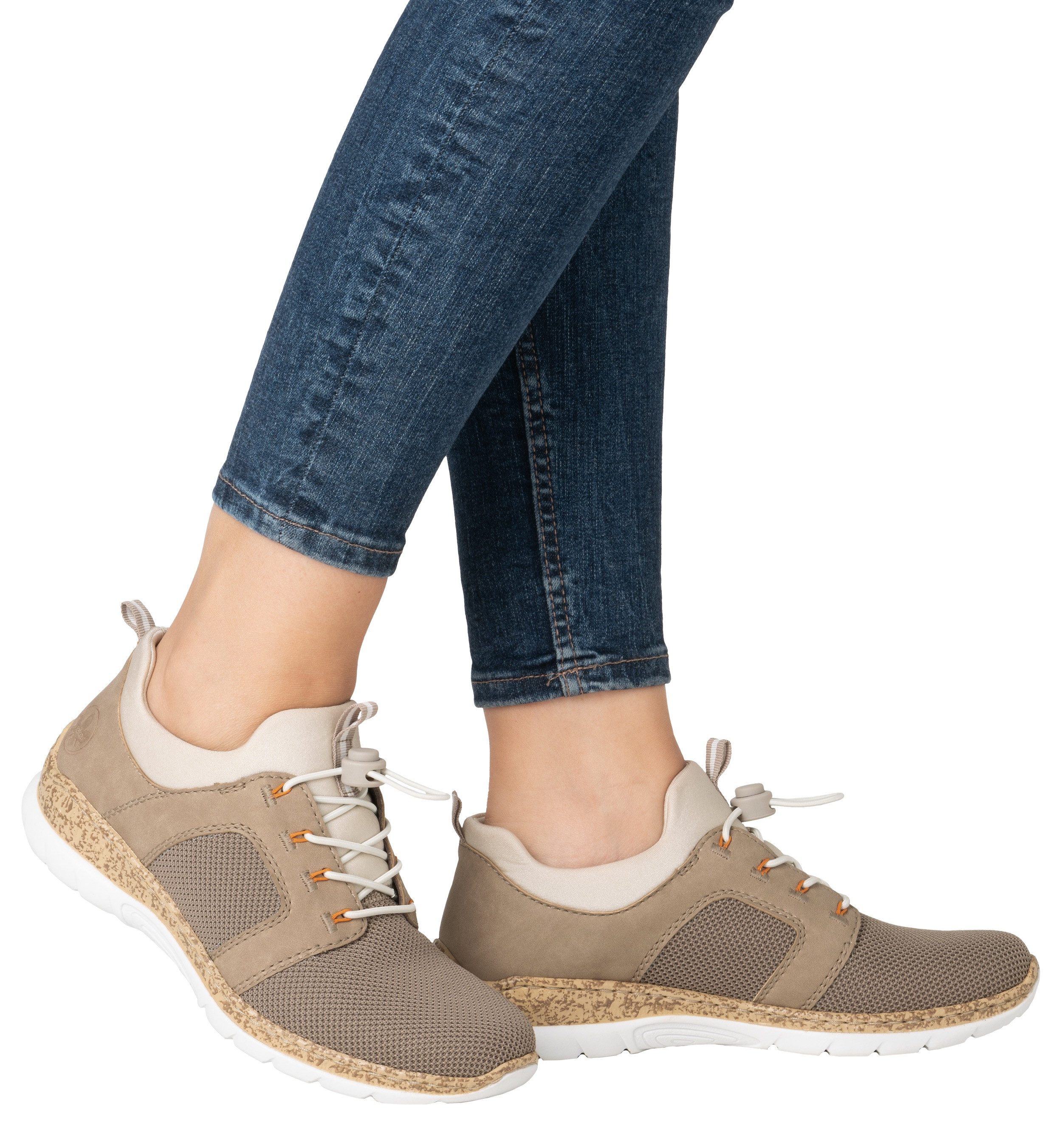 Rieker Slip-on sneakers , instapschoen, lage schoen, slipper, vrijetijdsschoen met elastische instap