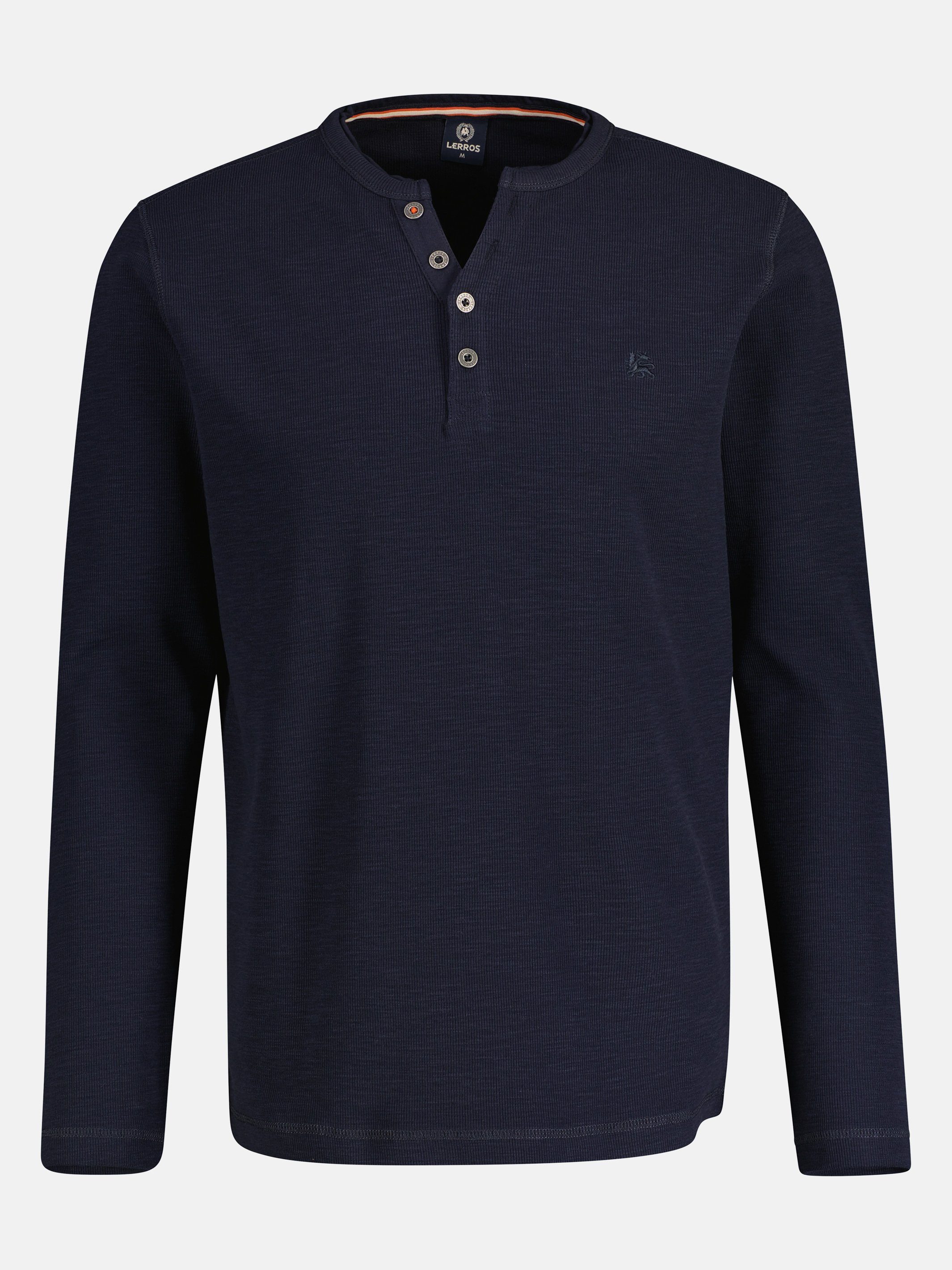Lerros Sweatshirt LERROS lange mouw serafino met logostiksel