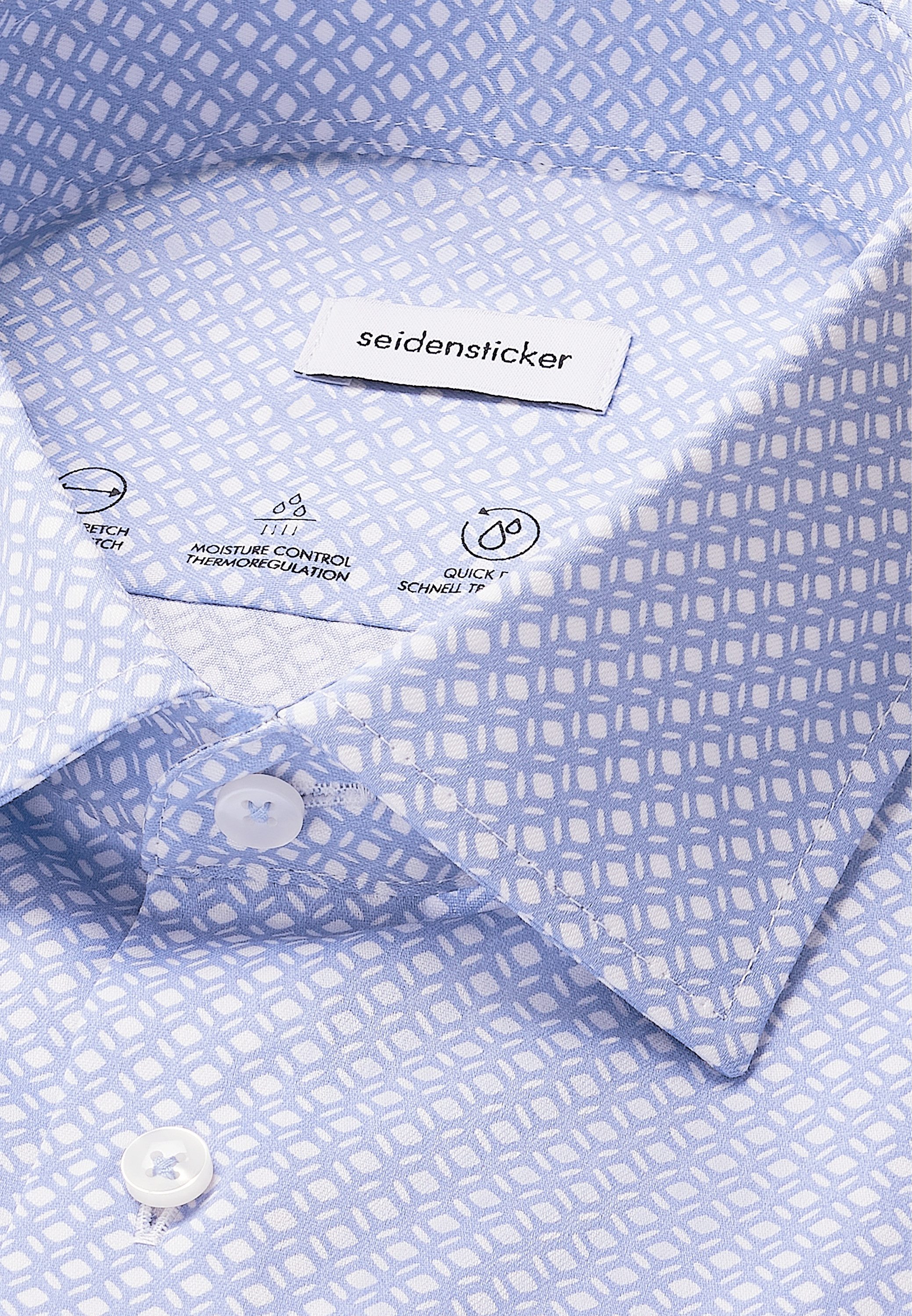 seidensticker Businessoverhemd Zwarte roos Slim 1/1 Kentkraag print