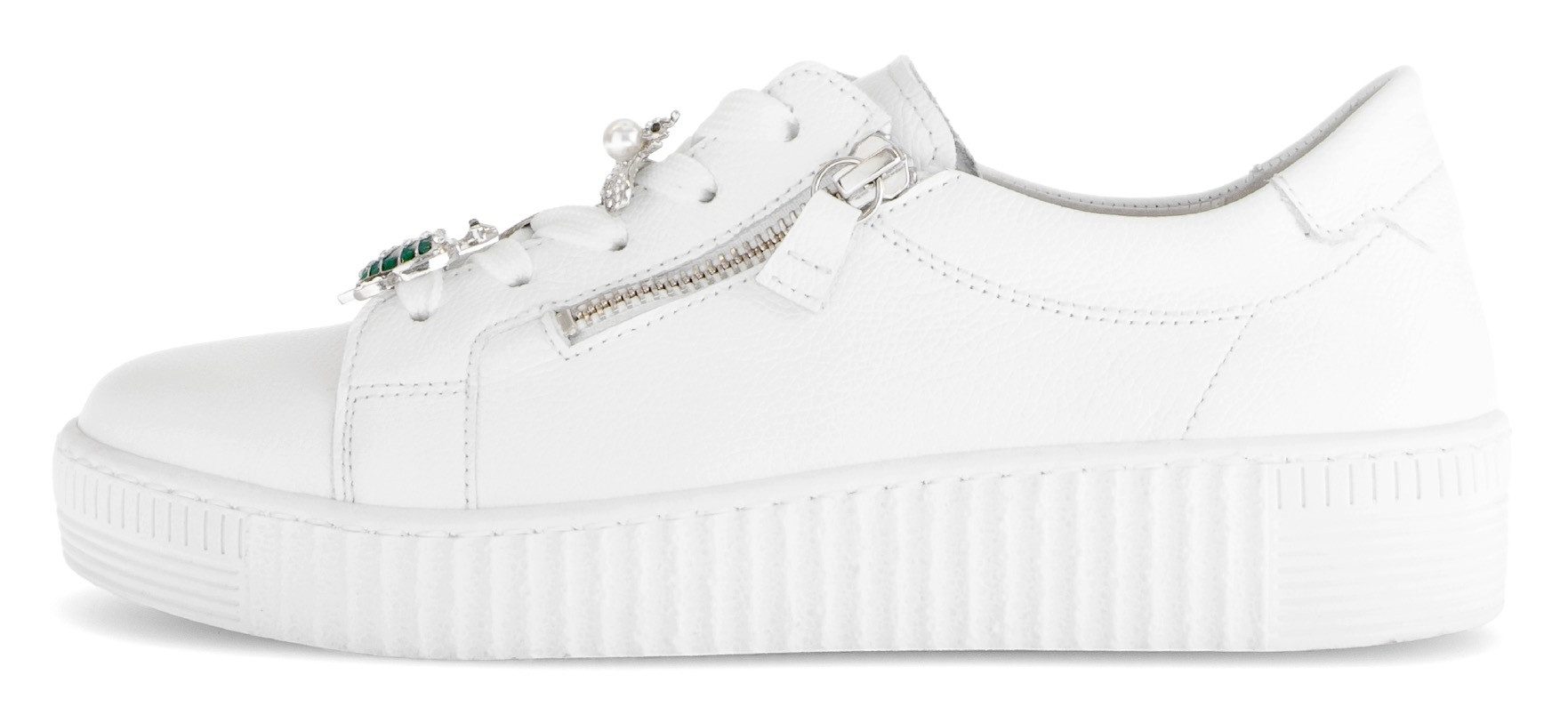 Gabor Plateausneakers , vrijetijdsschoen, lage schoen, veterschoenen met edele sier-diermotieven