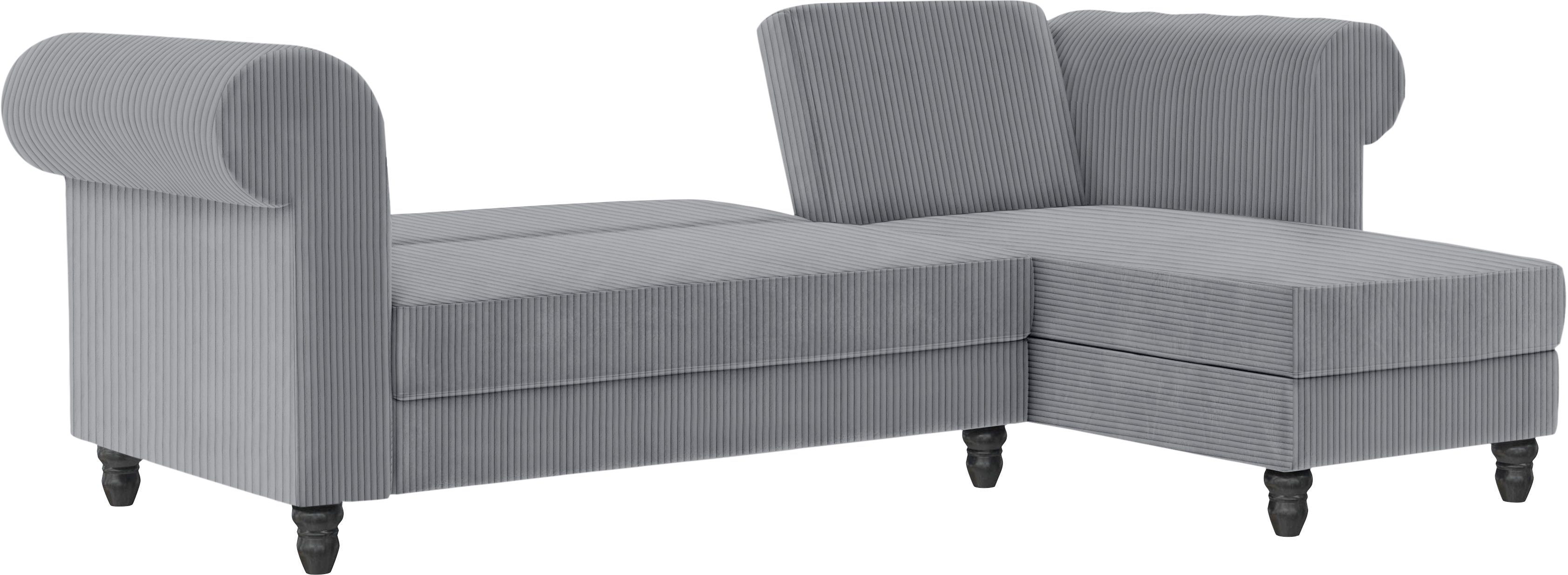 Dorel Home Hoekbank Felix II, L-model, bedbank 241cm (ligoppervlak 108x195 cm),