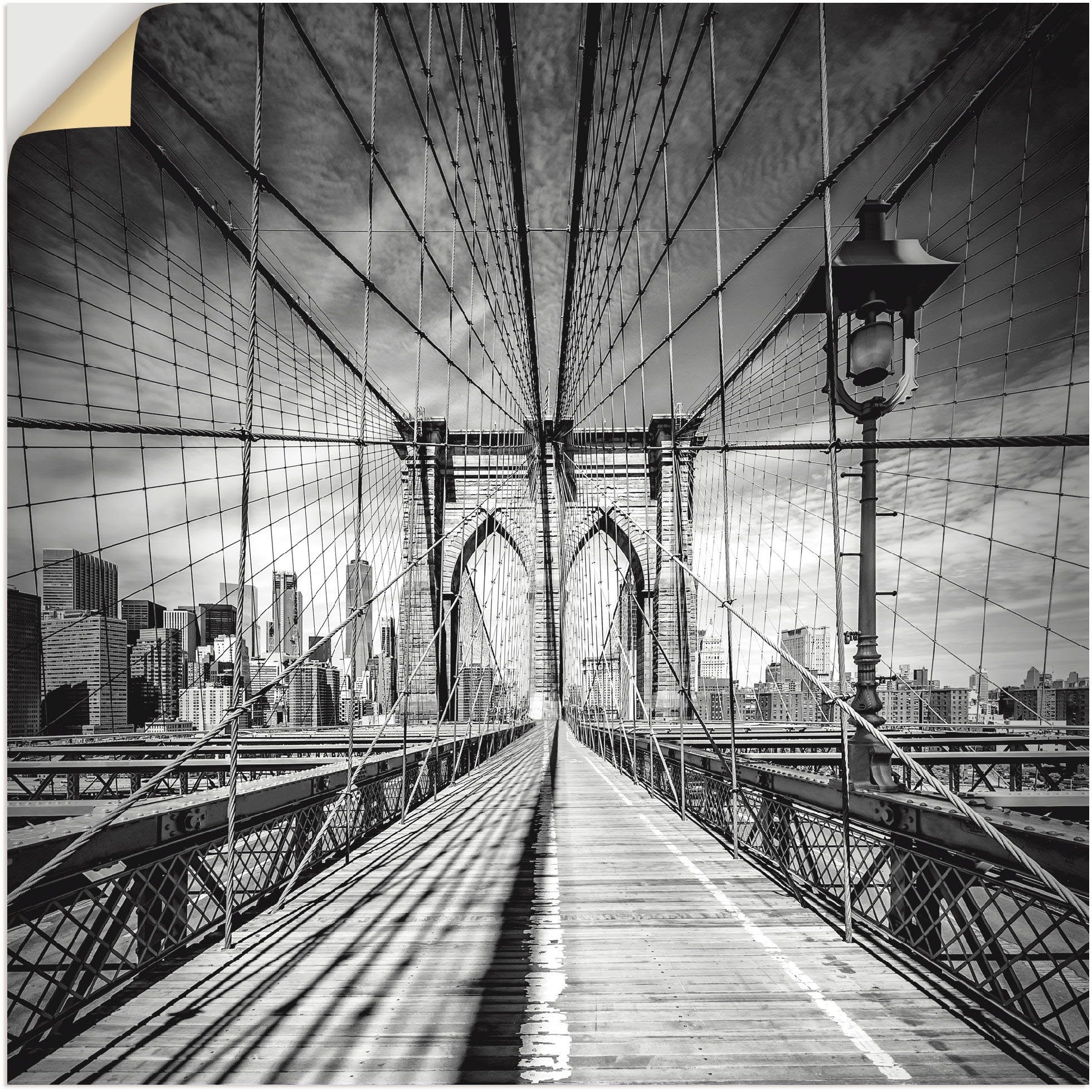 Artland Artprint New York City Brooklyn Bridge in vele afmetingen & productsoorten - artprint van aluminium / artprint voor buiten, artprint op linnen, poster, muursticker / wandfo