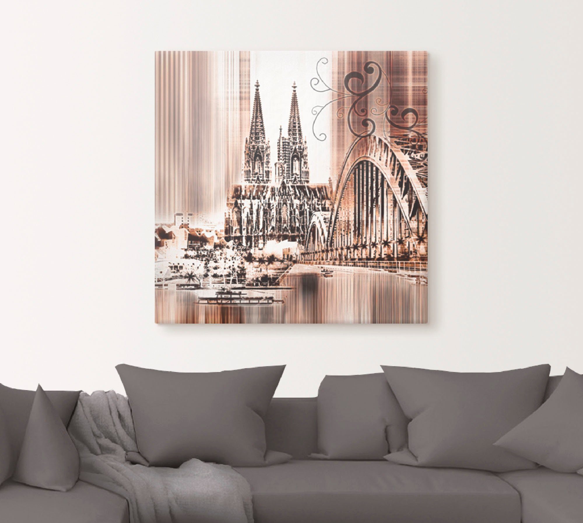 Artland Artprint Keulen Skyline collage VI als artprint op linnen, muursticker in verschillende maten
