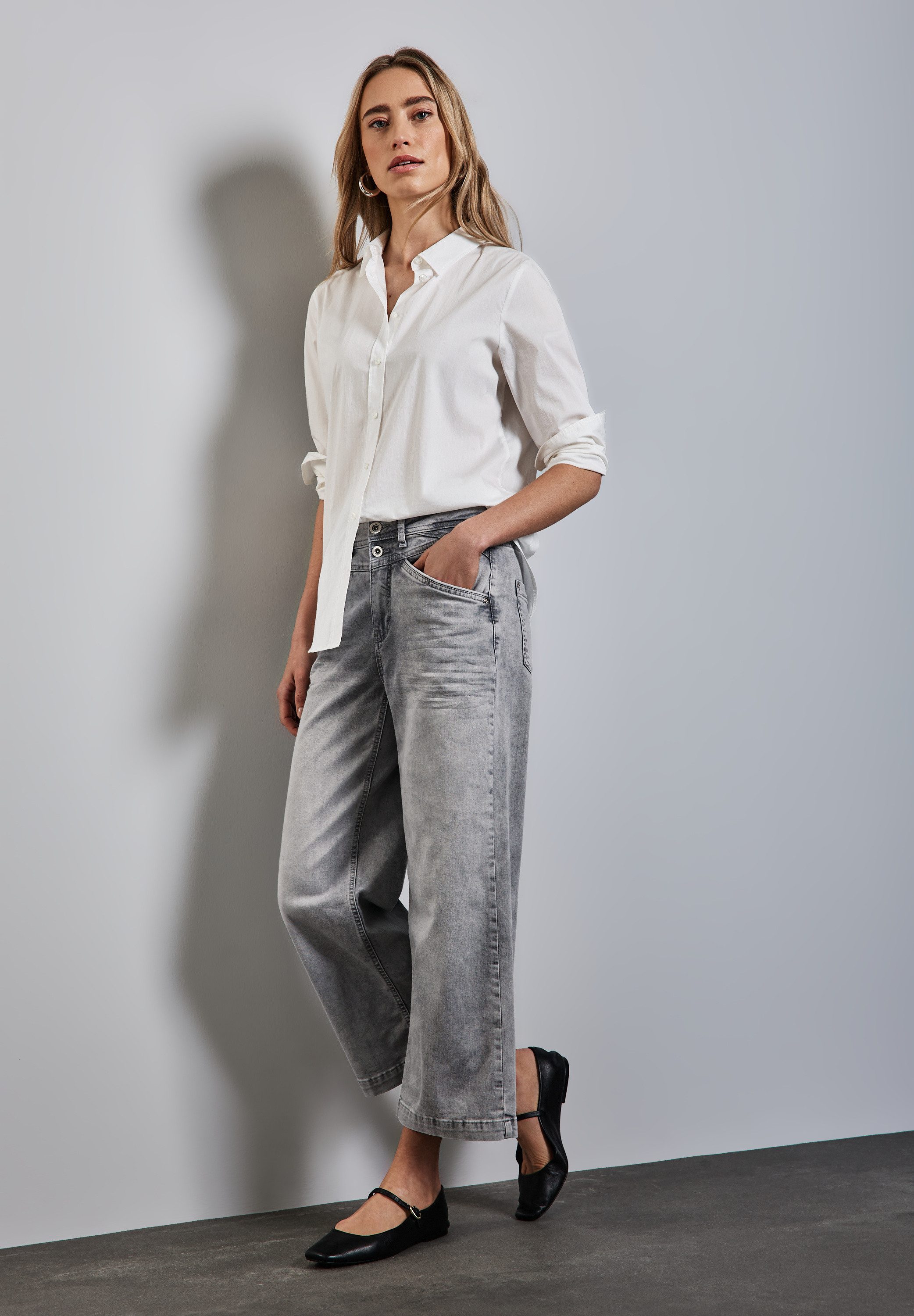 STREET ONE Wijde jeans in de four-pocket stijl