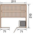 weka sauna kemi panorama 7,5 kw kachel met externe bediening beige