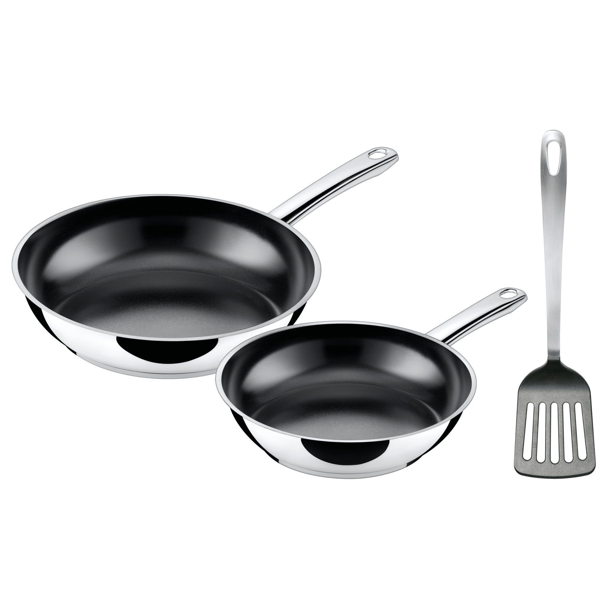Silit Pannenset Talis 3-delig, met spatel, koekenpan 24, 20 cm Pan inductie, roestvrij staal gecoat, ovenbestendig tot 250 graden (set, 3-delig)
