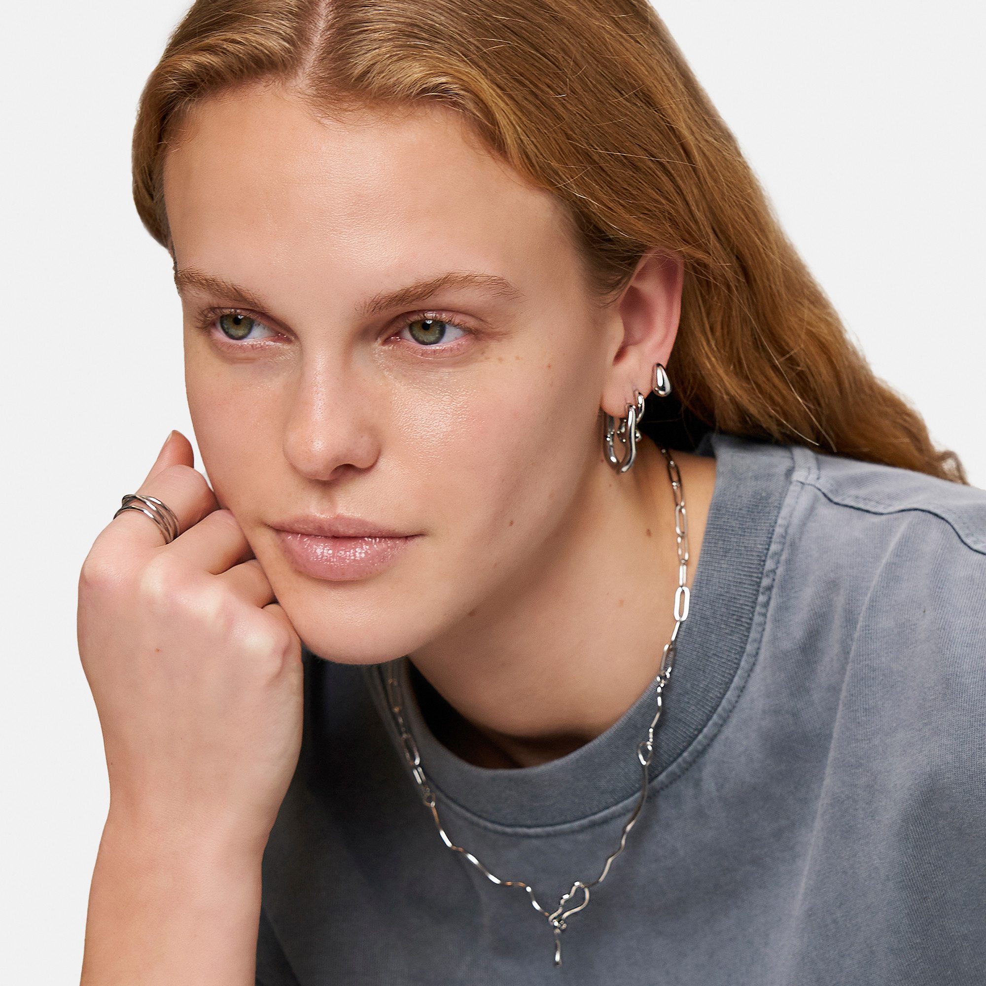Liebeskind Berlin Ketting met hanger Sieraad Cadeau Edelstaal Halsketting The Melting Organic
