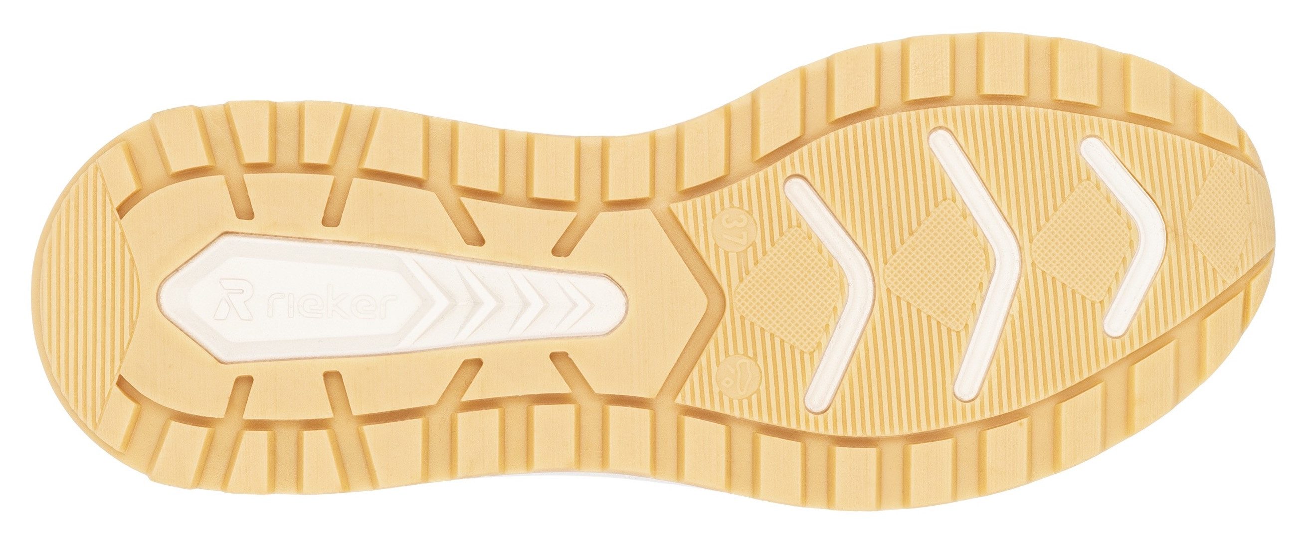 RIEKER Sport Sneakers met sleehak Bel Air vrijetijdsschoen, lage schoen, veterschoen met uitneembaar voetbed