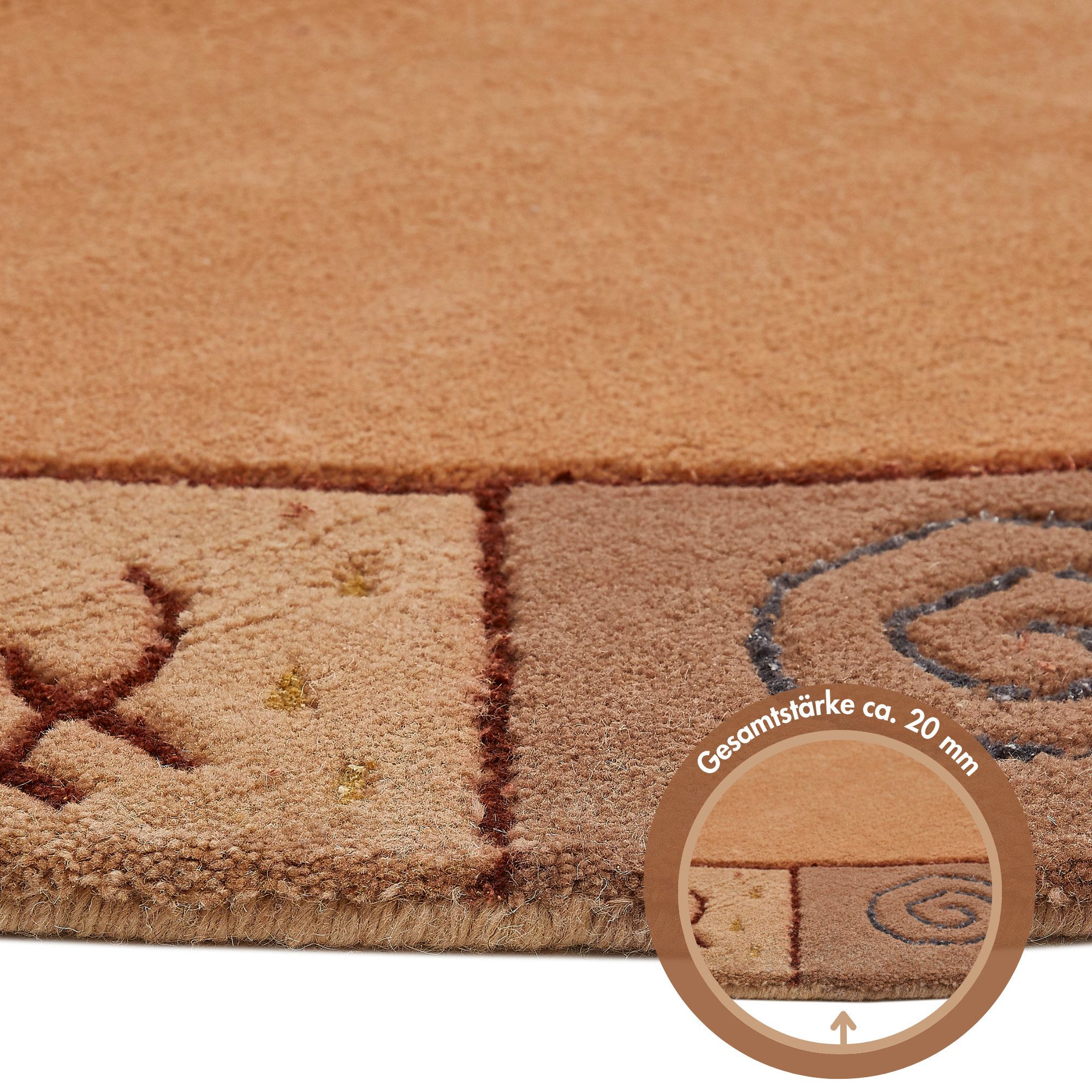 LUXOR living Wollen kleed India zuivere wol, met de hand geknoopt, met randdessin