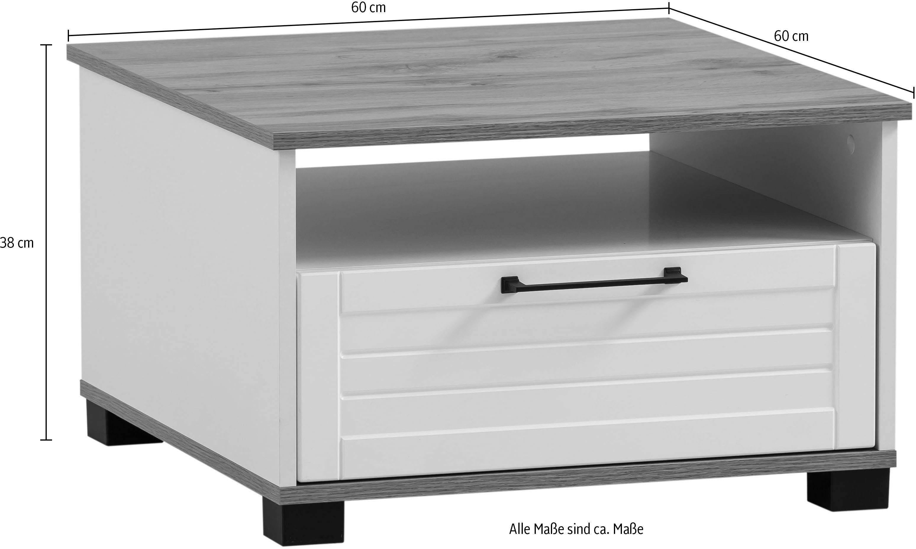 Schildmeyer Salontafel Jelda, breedte 60 cm Ladefront in landelijke stijl