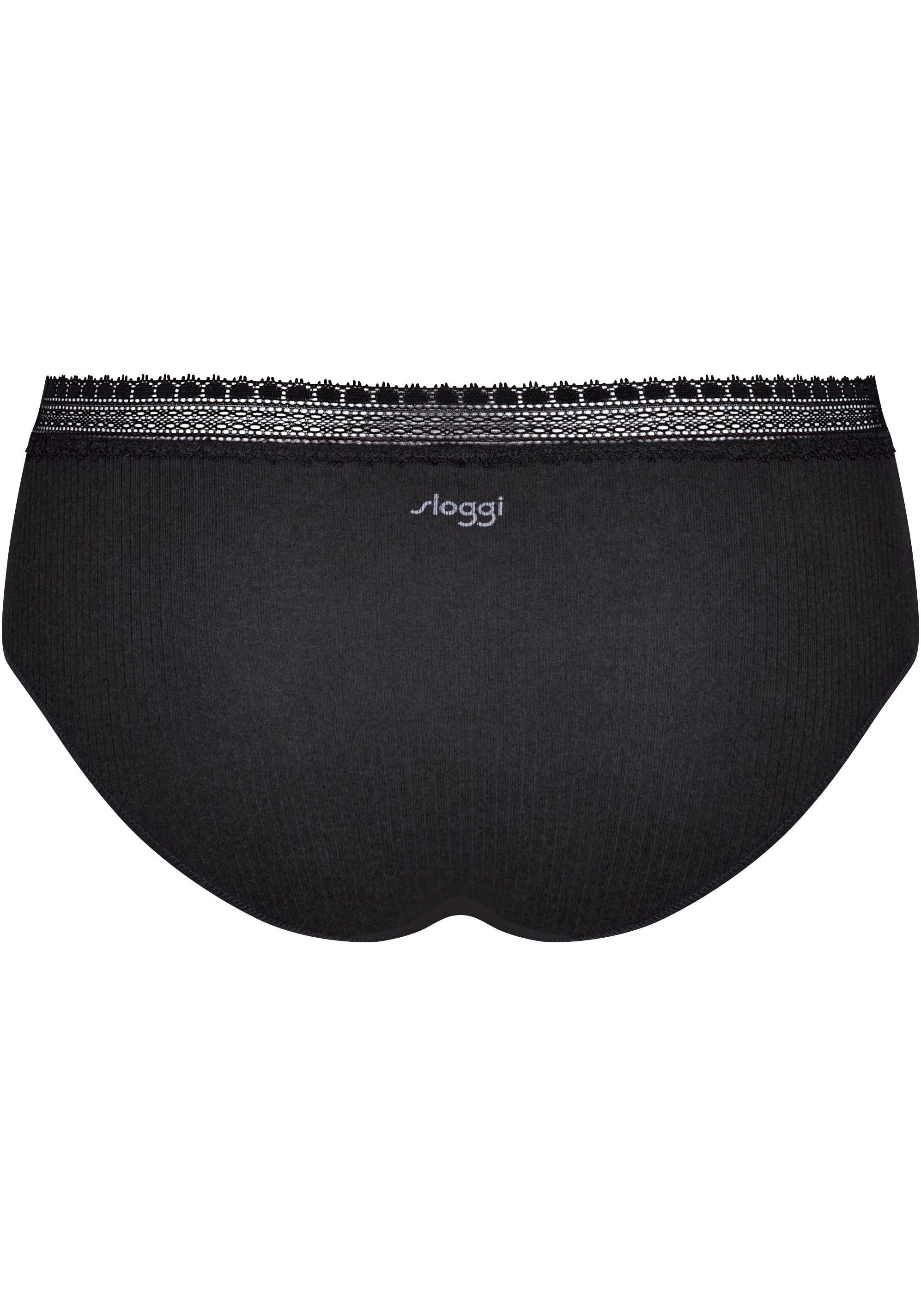 Sloggi Slip GO Ribbed R Hipster C2P zachte ribstof met kantafwerking (2 stuks Set van 2)