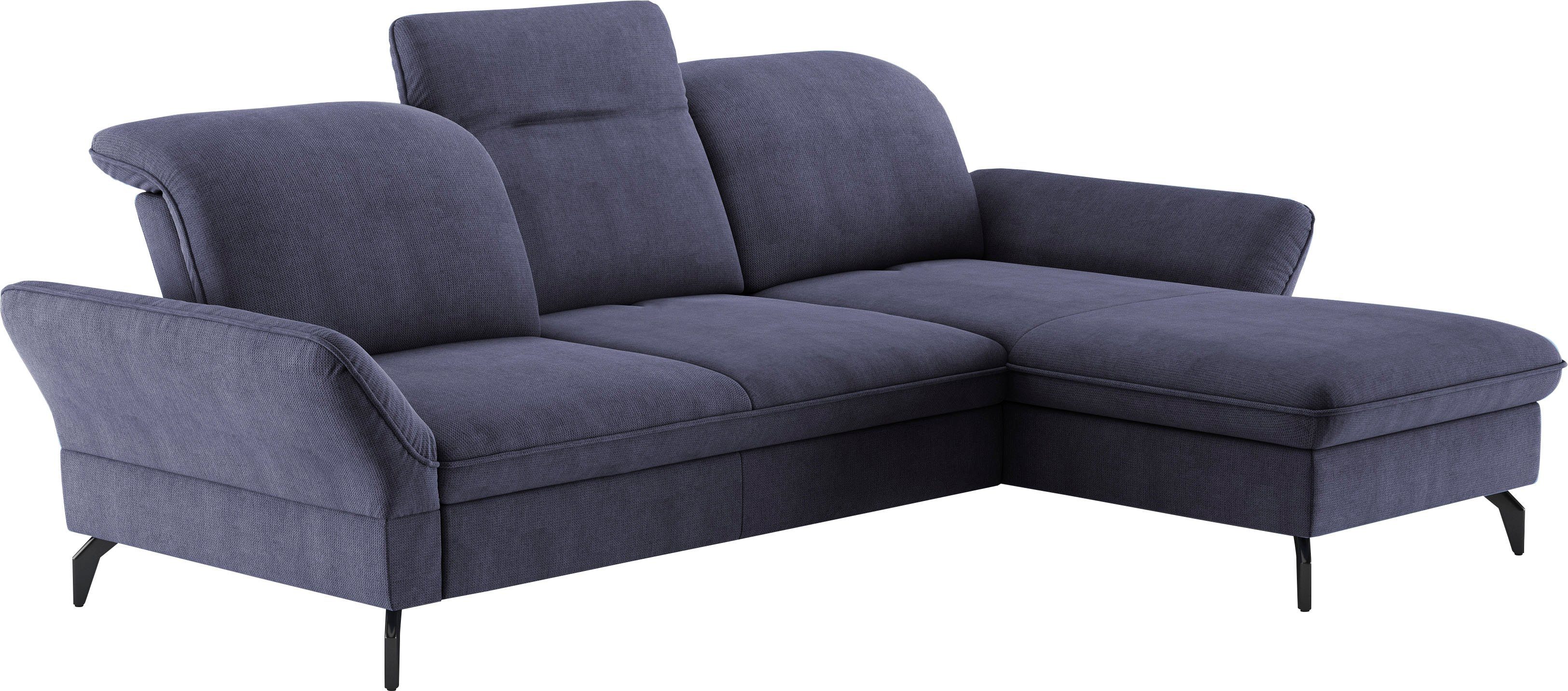 sit&more Hoekbank Leandro L-vorm Naar keuze met bed, hoofdbord en armleuningfunctie, en bedkist