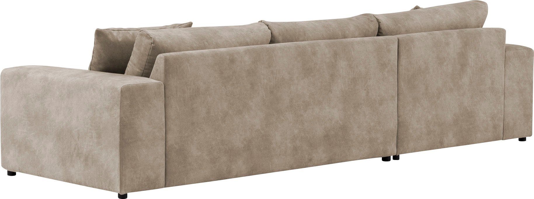 andas Hoekbank SLEETLAND XXL van fluweel of in vintage leer-look, L-model,
