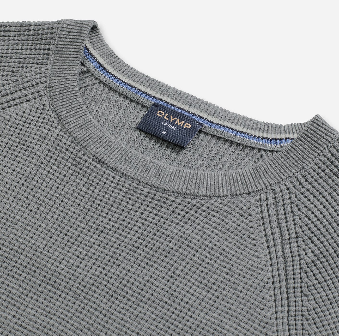 OLYMP Trui met ronde hals Waffle Structure Ronde hals, casual, effen, regular fit
