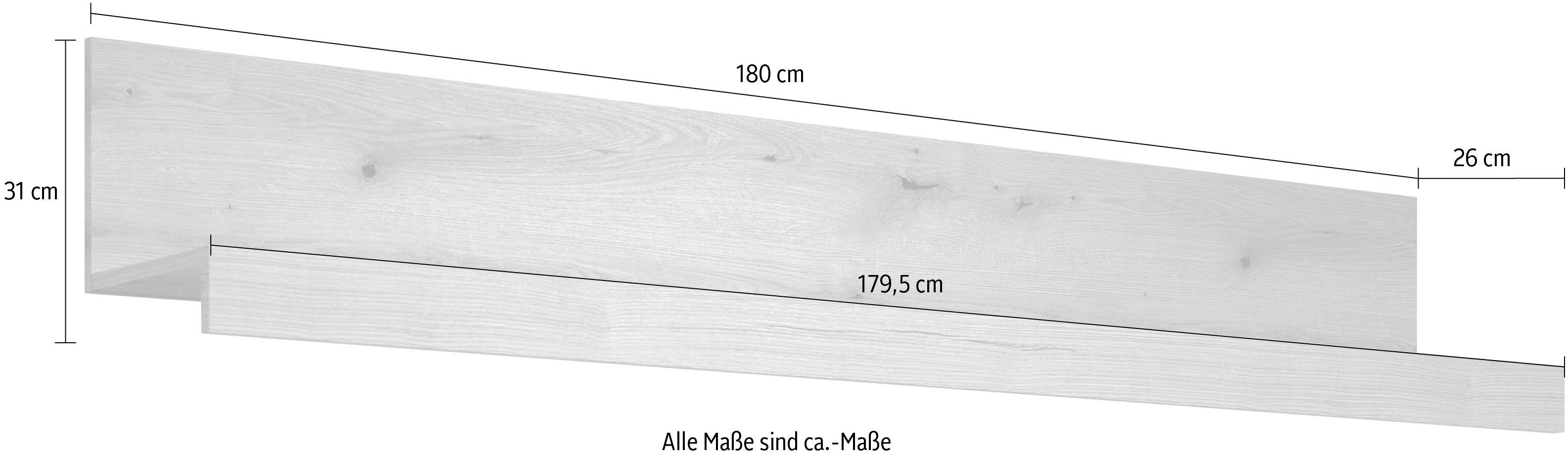 Home affaire Wandplank Gent Ideaal voor decoraties - gemonteerd (B/D/H): 180x26x31 cm (1 stuk)