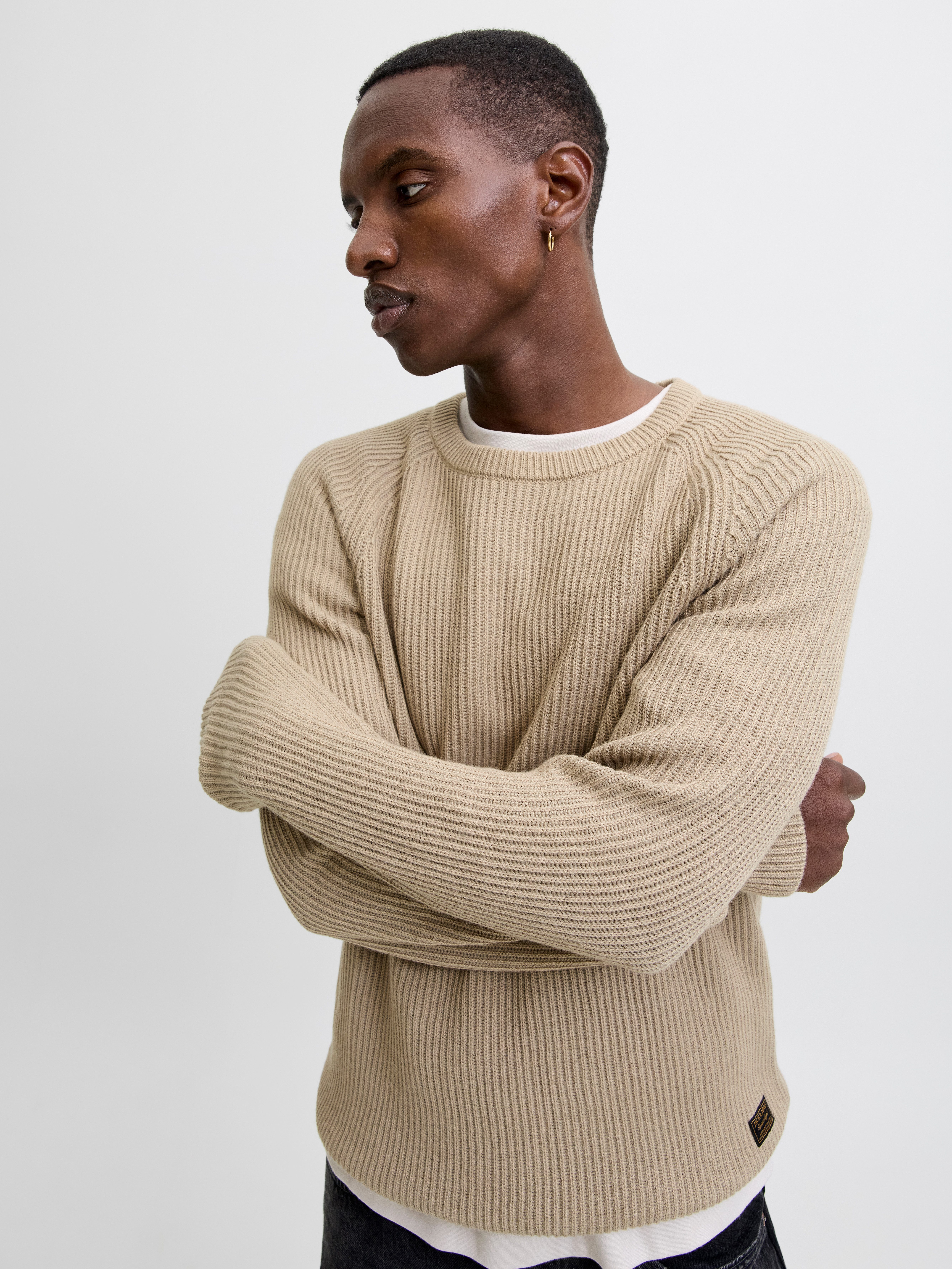 Jack & Jones Trui met ronde hals JJPANNEL KNIT CREW NECK AW25
