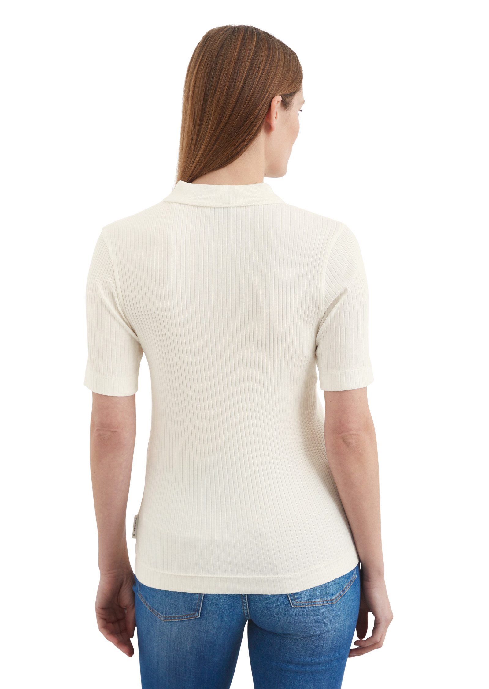 Marc O'Polo Poloshirt in casual ribstructuur