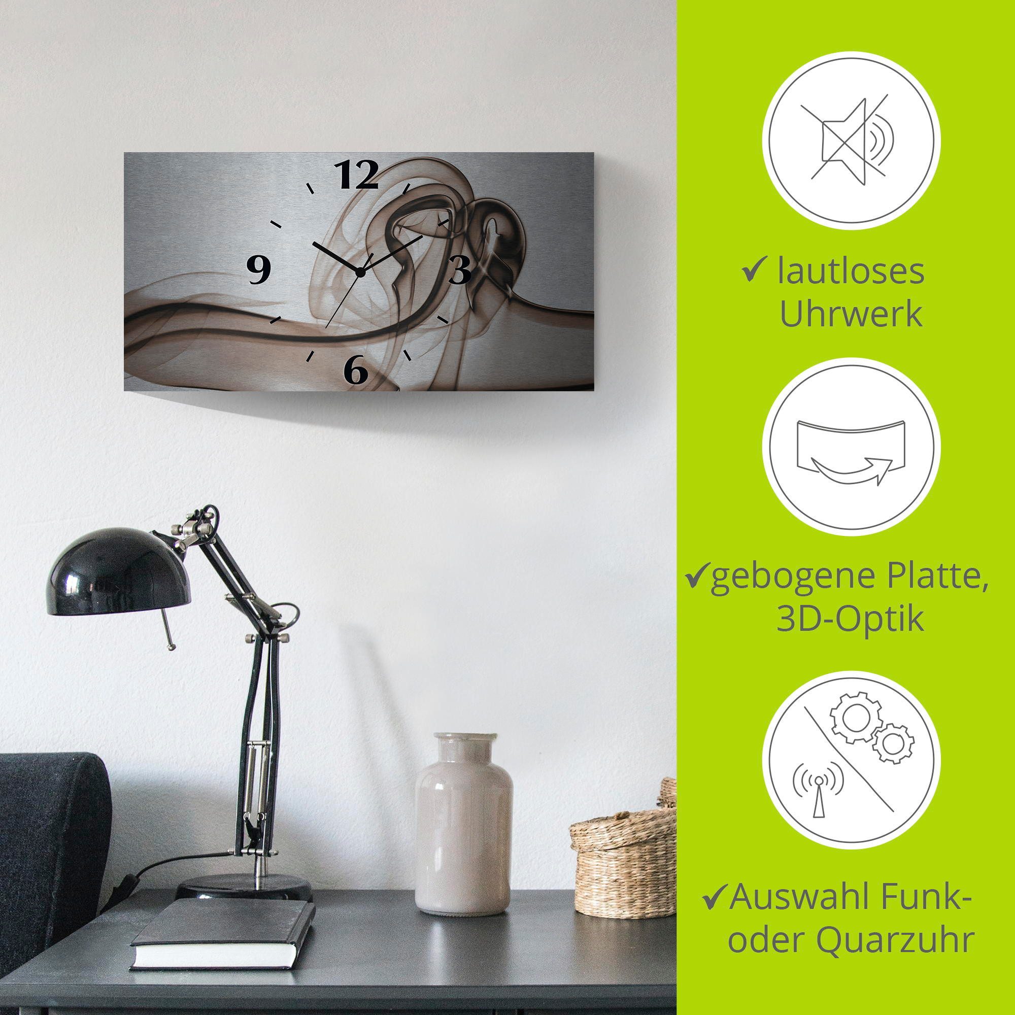 Artland Wandklok Ontmoeting achtergrond- bruin 3d-look geschulpt, met kwarts- of radiografisch uurwerk, verschillende maten