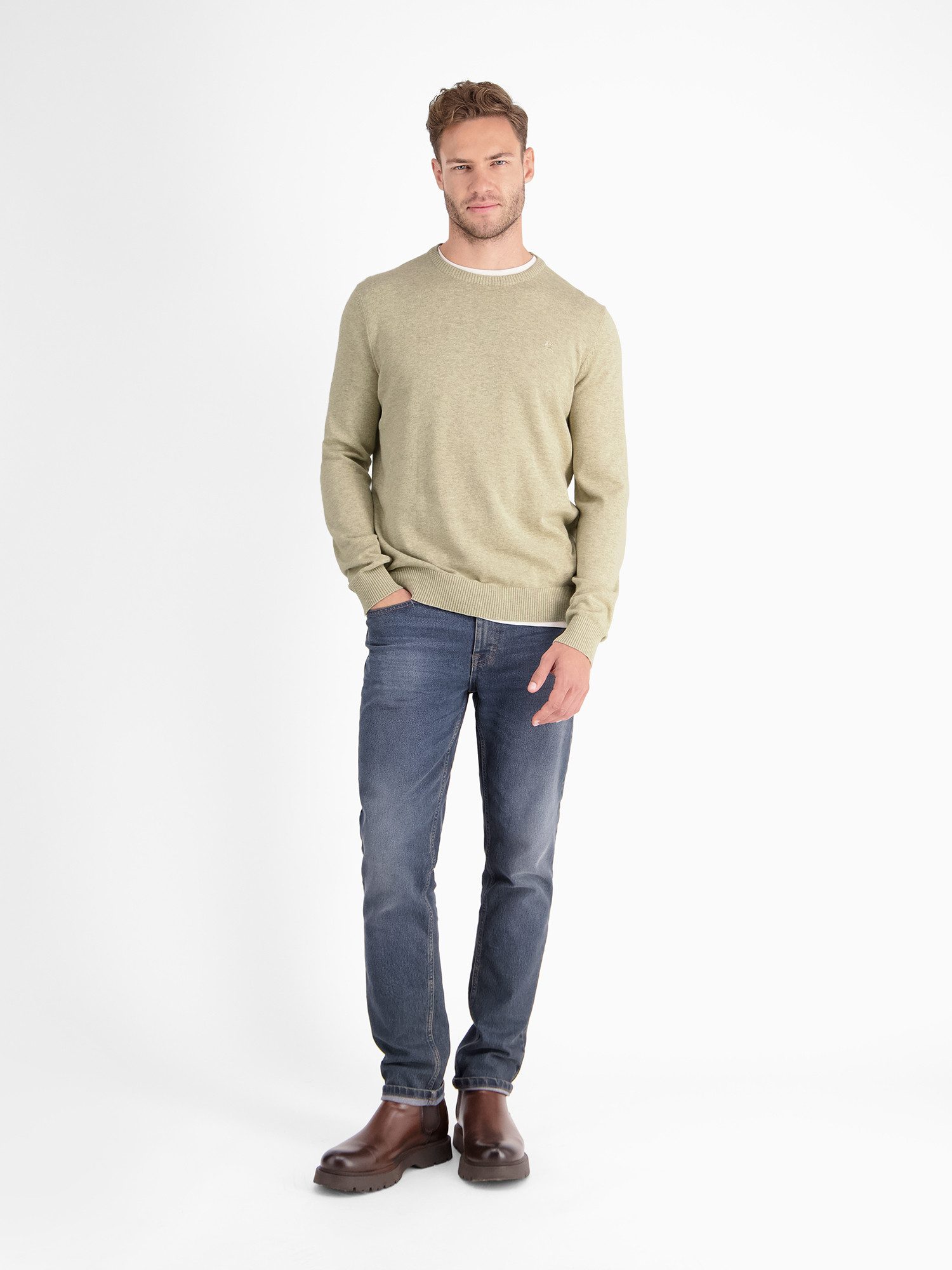 Lerros Gebreide trui LERROS crewneck gebreide pullover