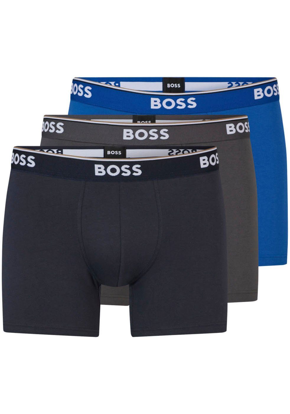 BOSS Lange boxershort BRIEF 3 PACK met in kleur bijpassende weefband (3 stuks)