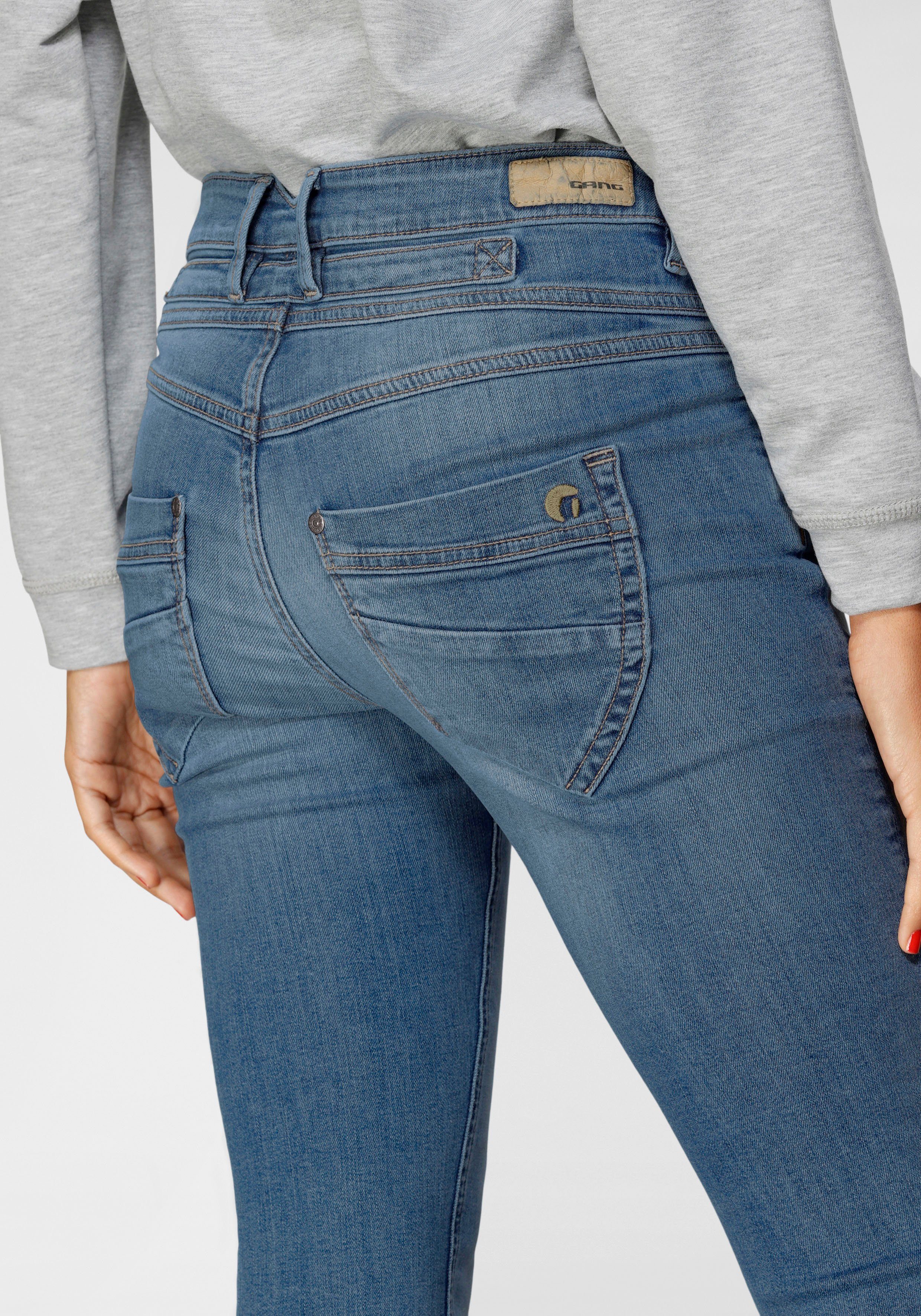 GANG Skinny fit jeans 94Medina met stijlvolle, half open knoopsluiting