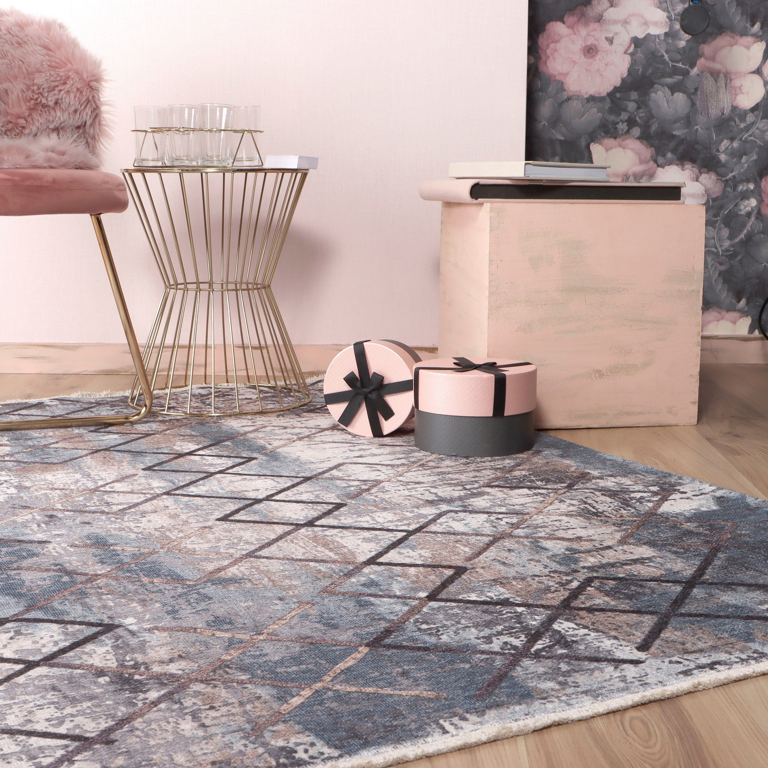 Obsession Vloerkleed My Valencia 631 gerecyclede materialen, modern design, met franje, wasbaar