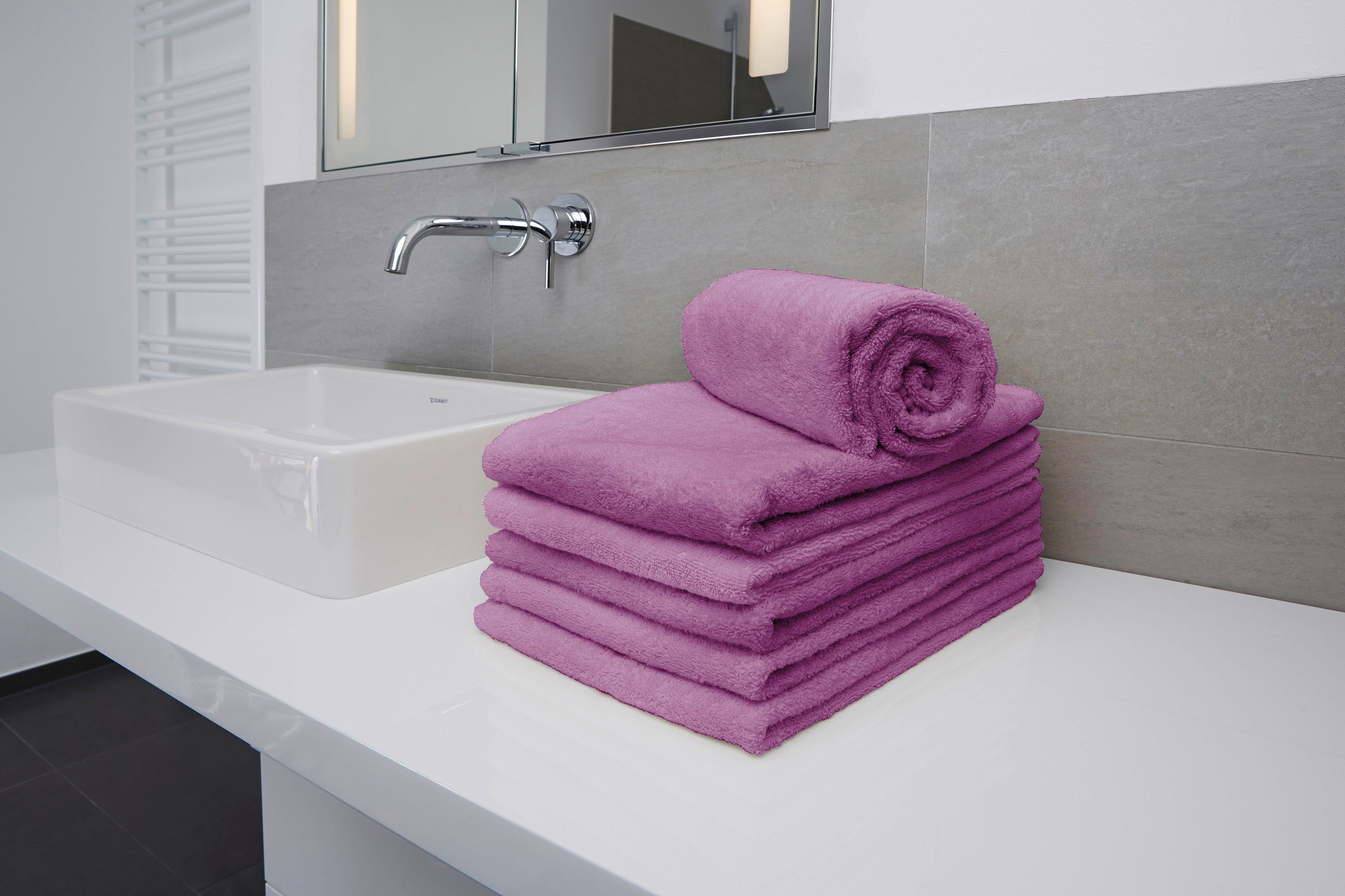 Primera Handdoek Premium met een elegant chenille-randdessin (2 stuks)