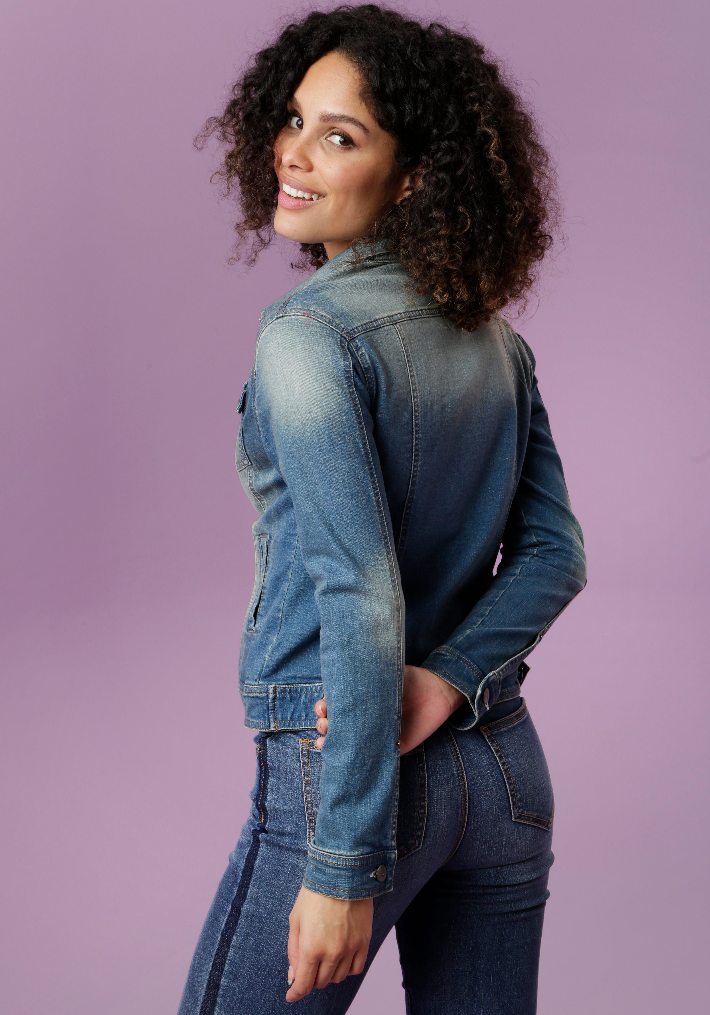 Aniston CASUAL Jeansjack in used-wassing