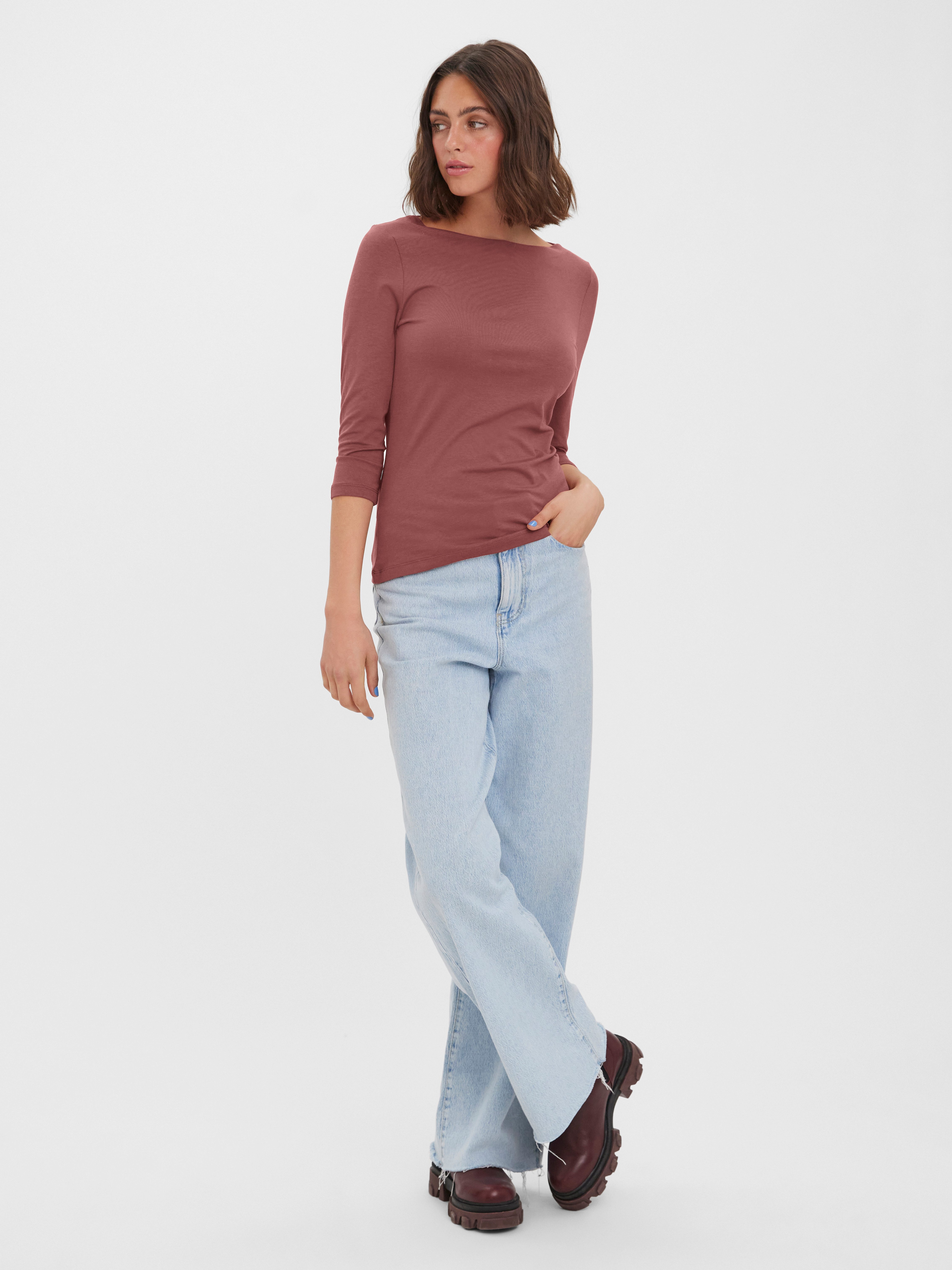 Vero Moda Shirt met 3/4 mouwen VMPANDA MODAL 3/4 TOP JRS NOOS