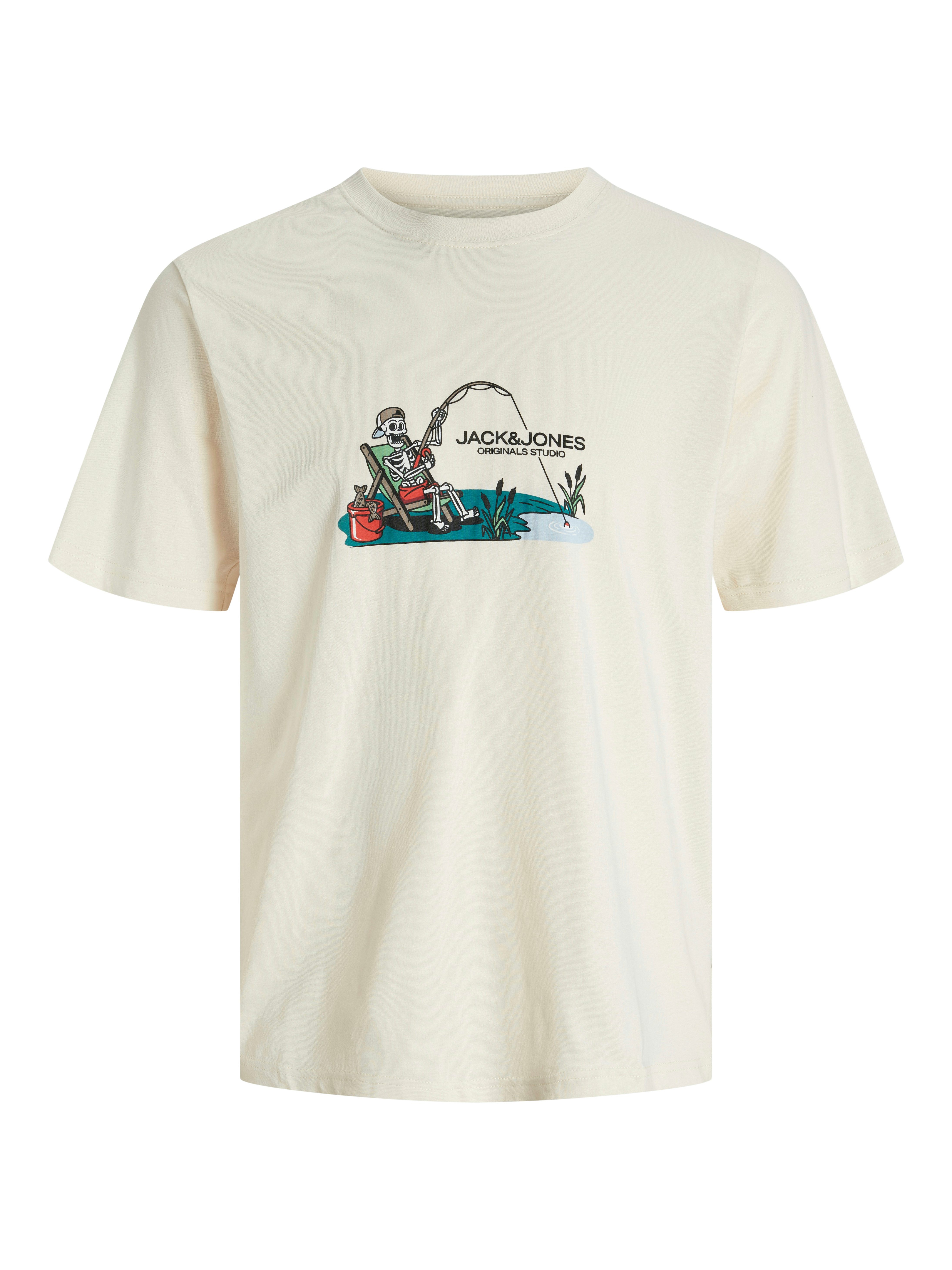 Jack & Jones Junior T-shirt JORSKULL NATURE TEE SS CREW NECK SN JNR