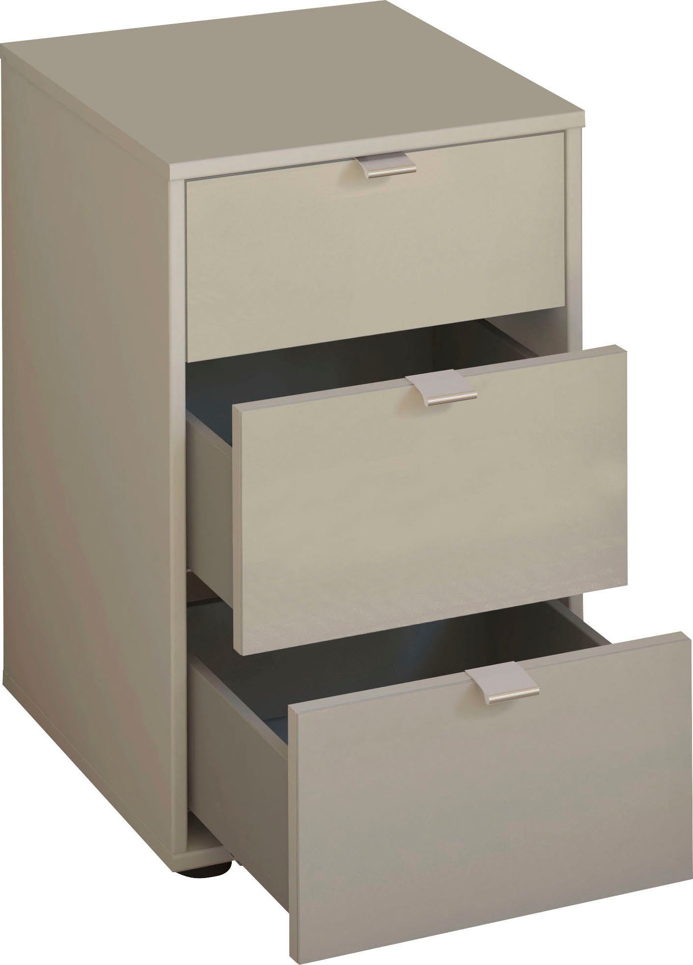 WIEMANN Nachtkastje Nizza voorgemonteerd, met soft-closetechniek en glazen front (set, 2 stuks)