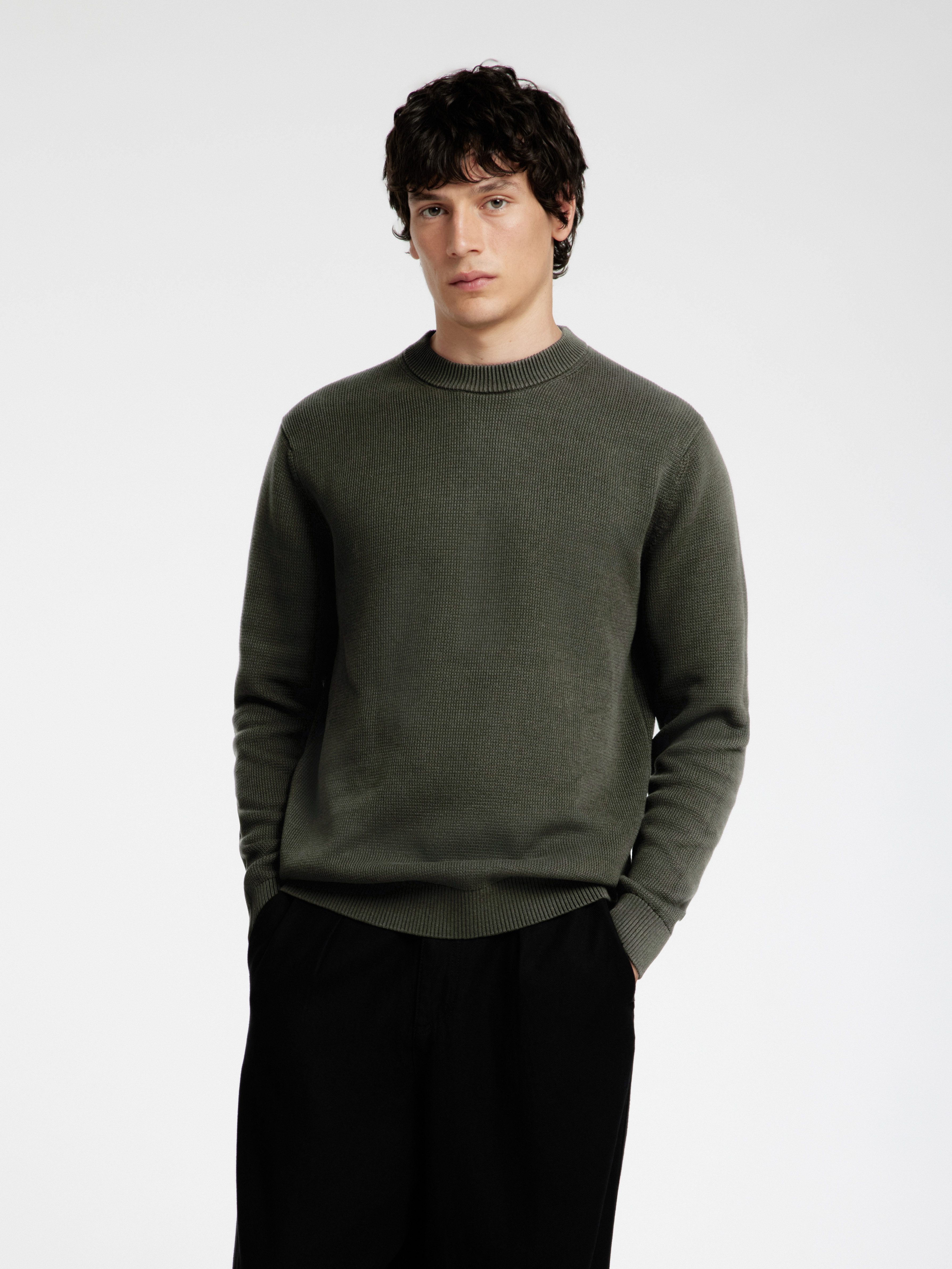 SELECTED HOMME Trui met ronde hals SLHDANE LS KNIT STRUCTURE CREW NECK NOOS