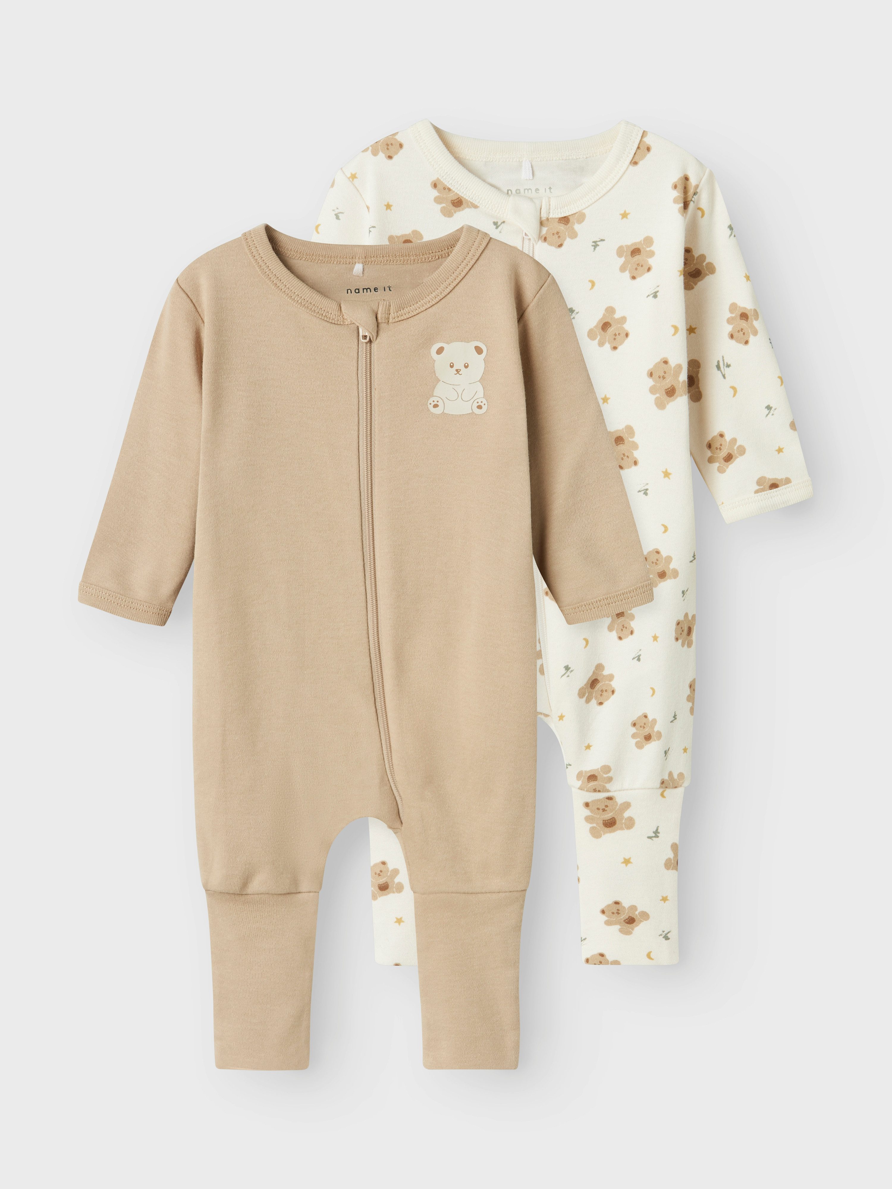 Name It Slaaponesie NBNNIGHTSUIT 2P ZIP FF JET BEAR NOOS (set, 2-delig)
