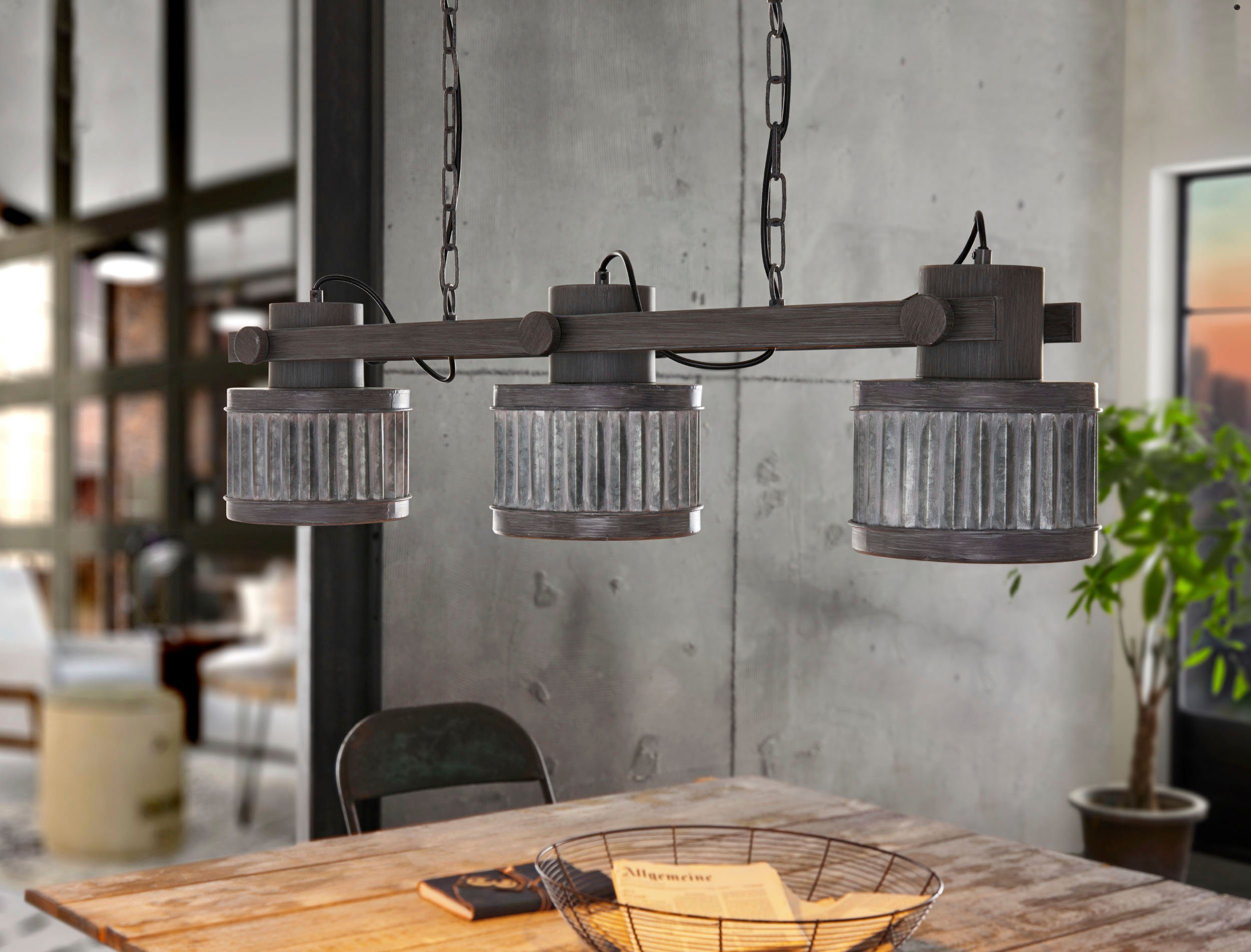 EGLO Hanglamp TURROCK Hanglamp in grijs en zwart van staal - excl. E27 - 28W (1 stuk)