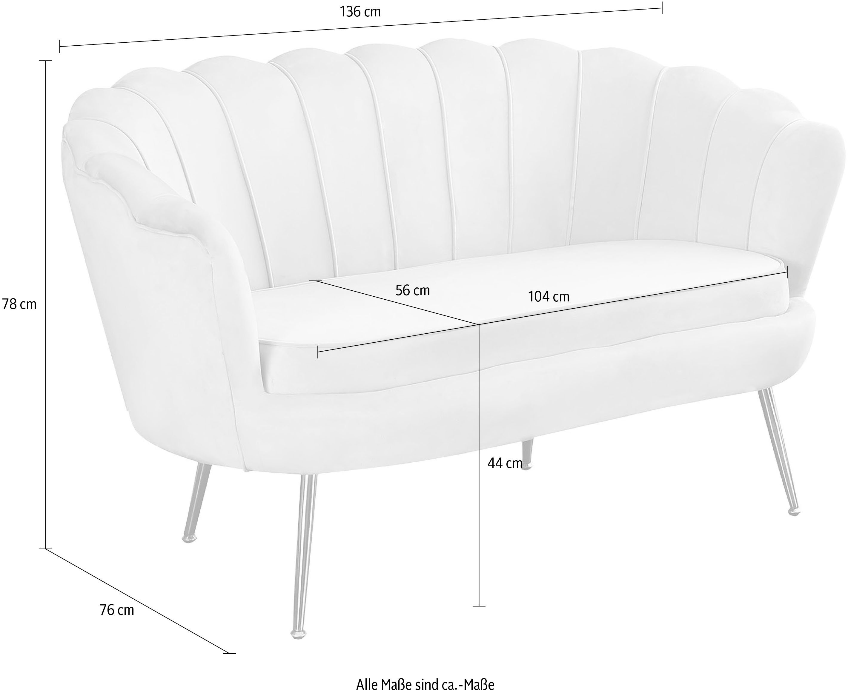 SalesFever 2-zitsbank Clam opvallend schelpdesign, breedte 136 cm