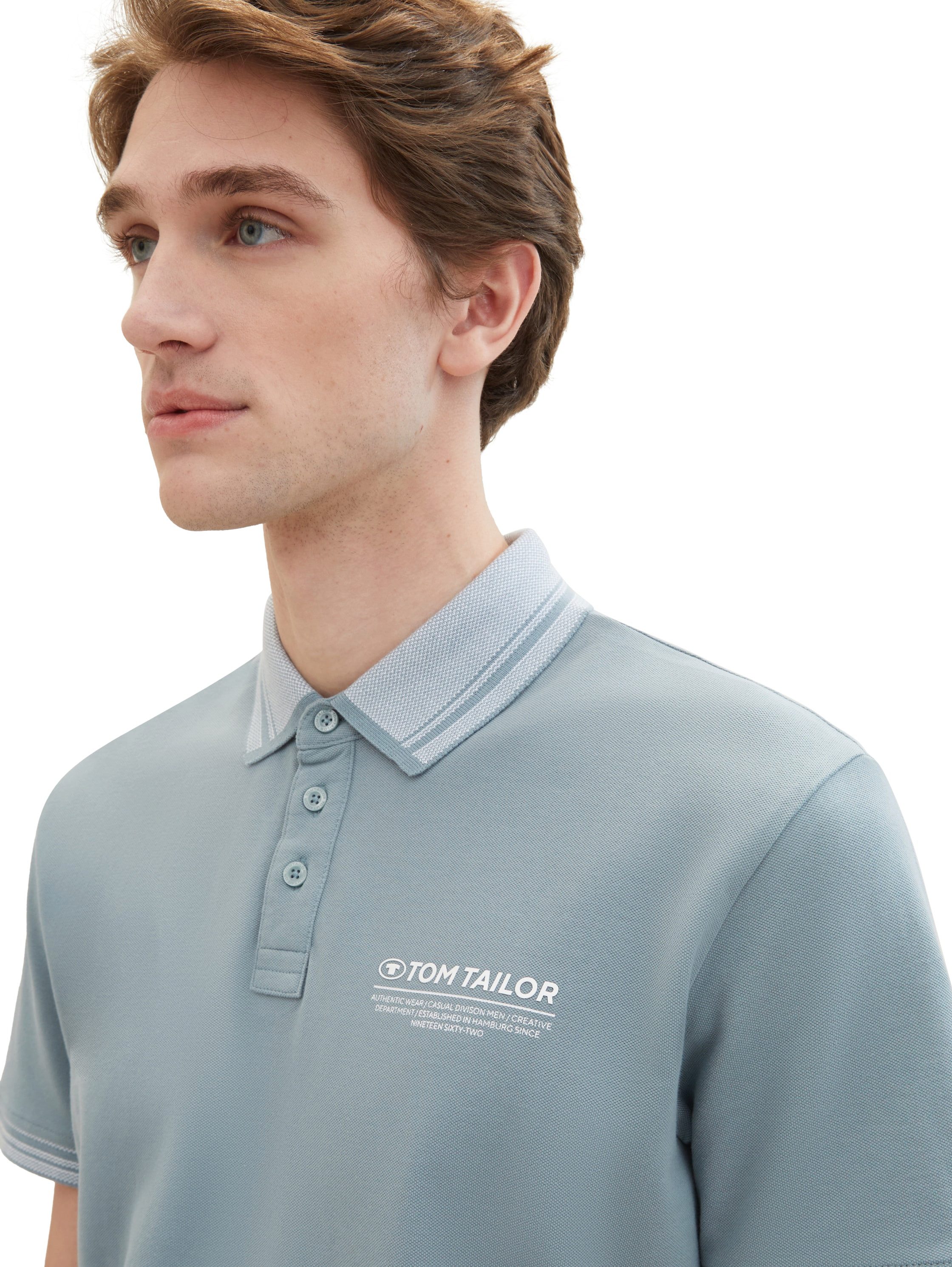 Tom Tailor Poloshirt met logo opschrift op borsthoogte
