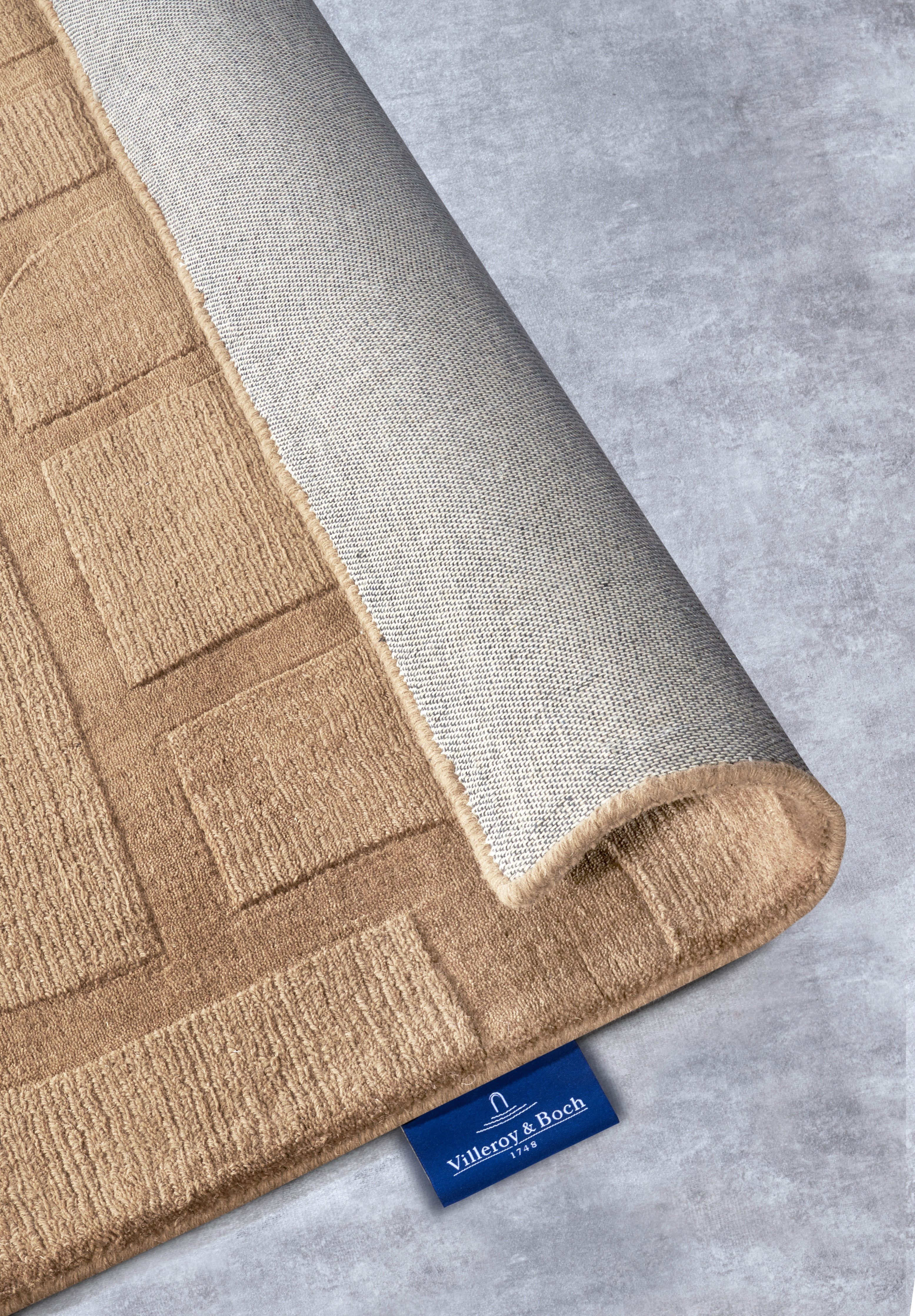 Villeroy & Boch Wollen kleed Alexis Handgeweven, wol, natuur, woonkamer, geometrie, boho, design