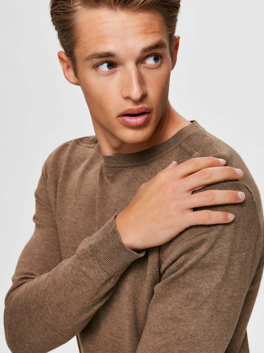 SELECTED HOMME Gebreide trui SLHBERG CREW NECK NOOS