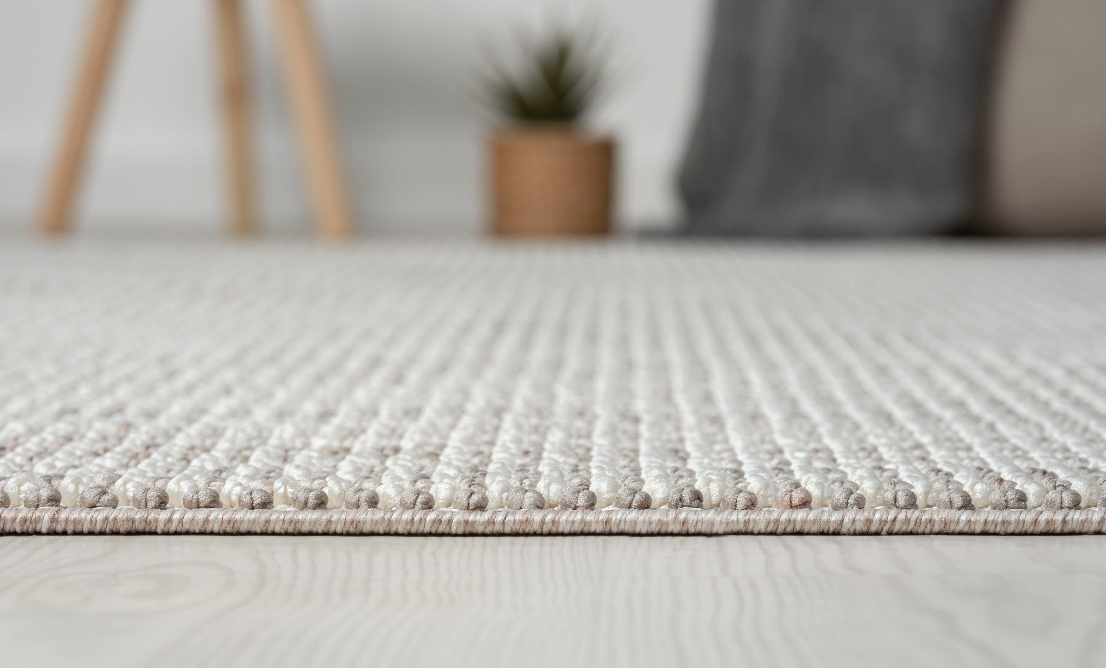 Myflair Möbel & Accessoires Vloerkleed AVA Uni-kleuren, gemêleerd, sisal-look, ook in rond verkrijgbaar, met franjes