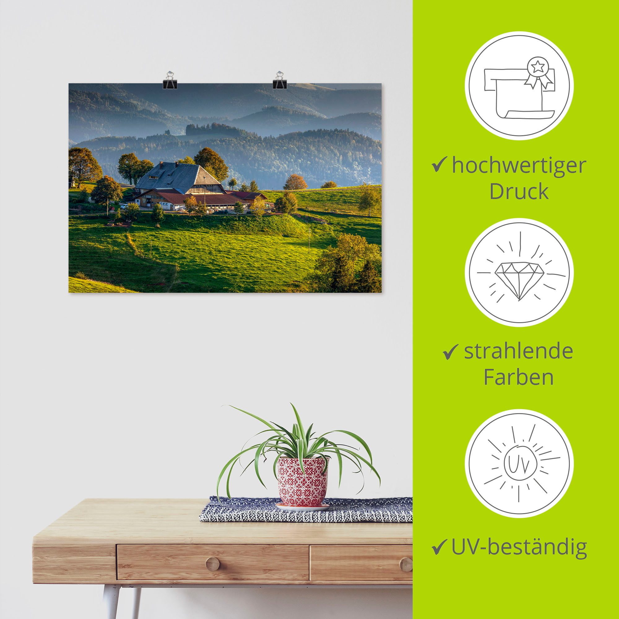Artland Artprint Boerderij bij St.Peter Zwarte Woud als artprint op linnen, poster in verschillende formaten maten