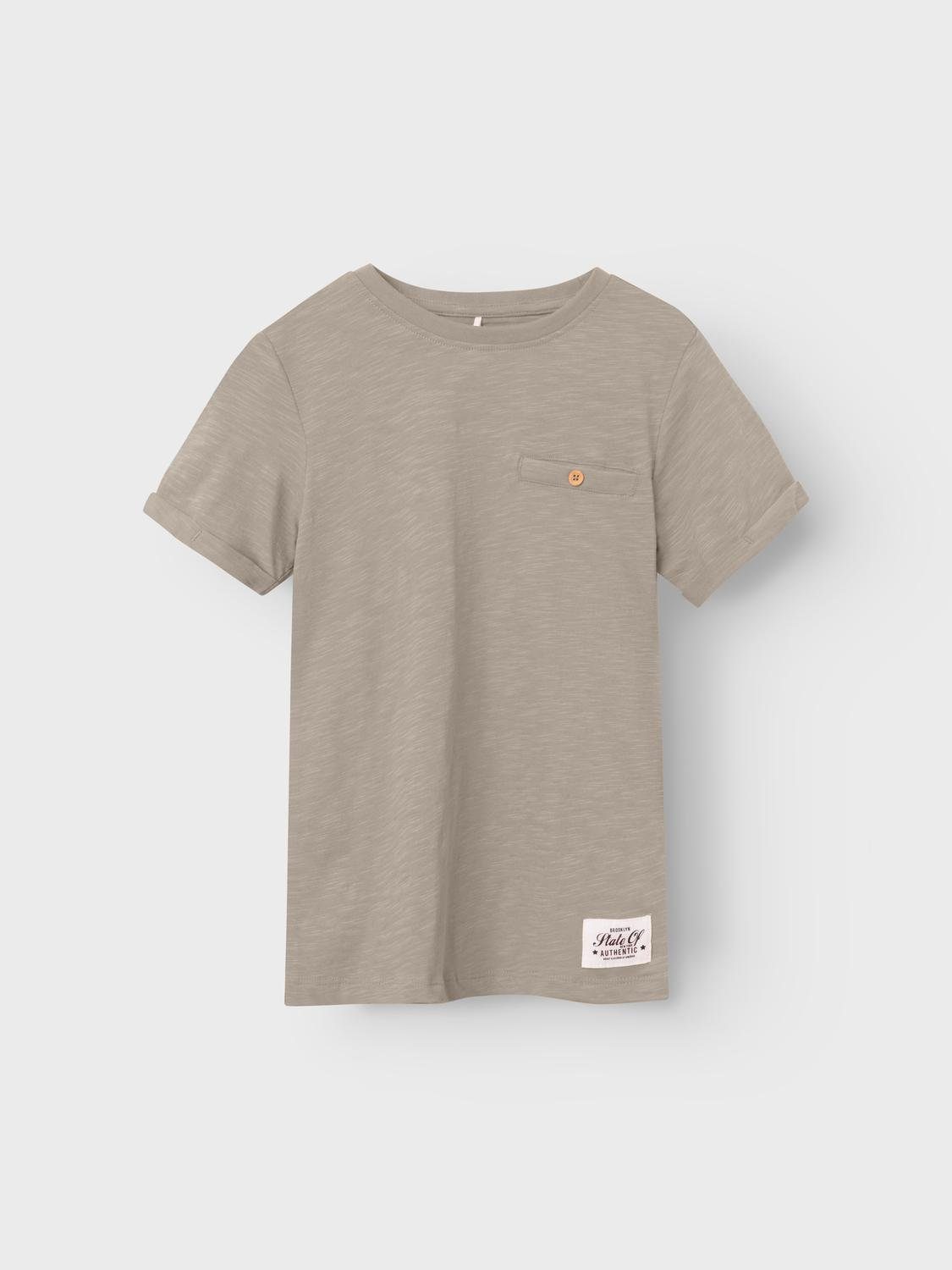 Name it KIDS T-shirt NKMVINCENT grijszand Beige Jongens Katoen Ronde hals 134 140